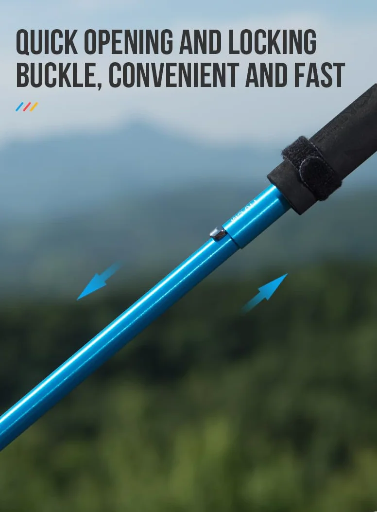 Składane kijki trekkingowe aluminiowe regulowane 110/120 cm