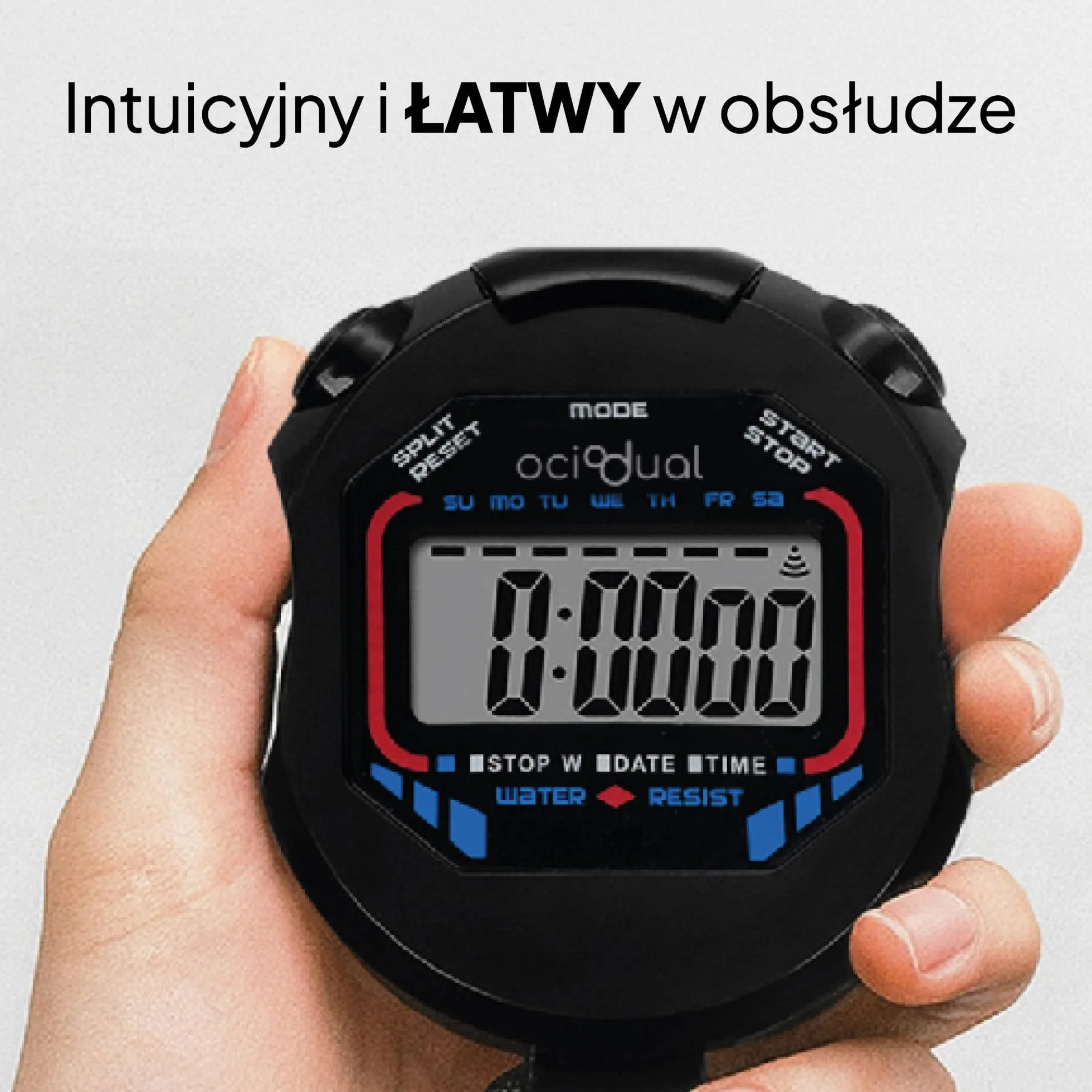 OcioDual Ręczny Cyfrowy Stoper Sportowy Wielofunkcyjny Zegarek Wyścigowy XL-013 Czarny Alarm Sportowy Dokładność Wyświetlacz LCD
