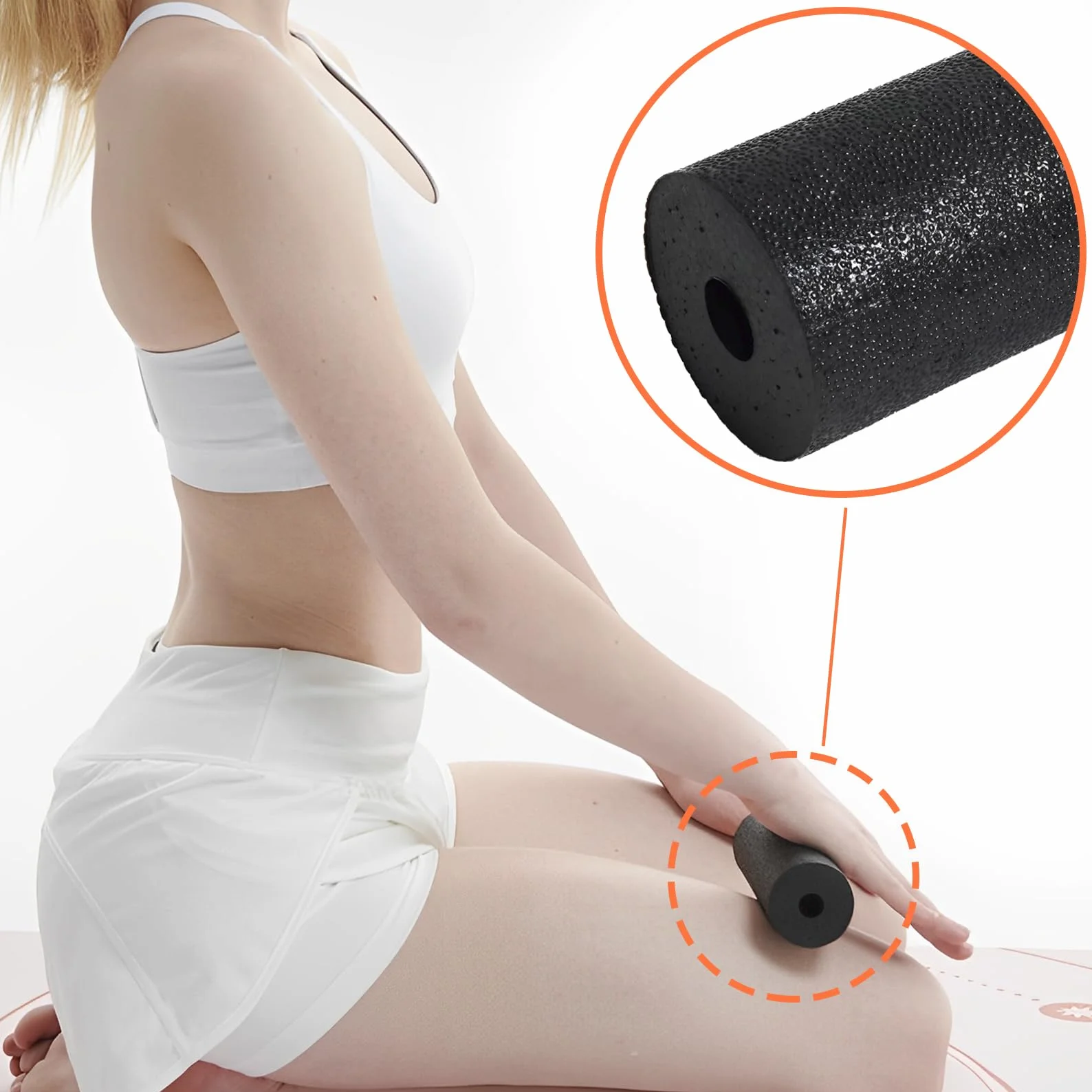 Wałek do masażu powięzi do fitnessu, 15 x 5 cm, wałek piankowy, mini wałek do pleców, do masażu powięzi, mały wałek gimnastyczny do stóp, kręgosłupa, akupresury, zapalenia powięzi podeszwowej