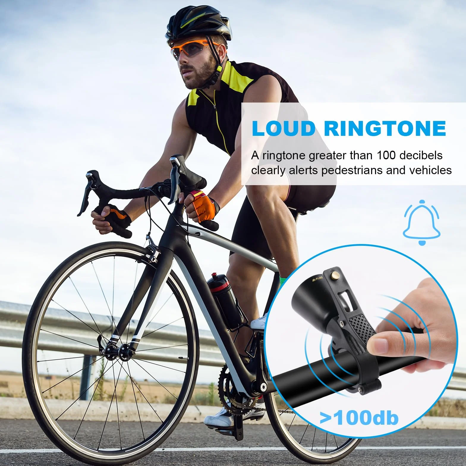 Flintronic Dzwonek Rowerowy Retro, Wodoszczelny, Głośny, Czysty Dźwięk, Do Rowerów Wyścigowych, Górskich, Dorosłych, Dzieci