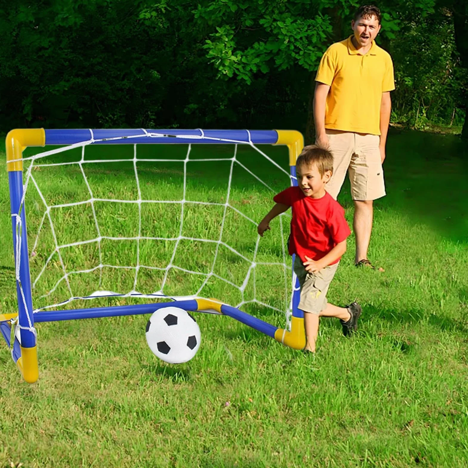 Soccer Net, Training Target, Portable Foldable Design, Durable Frame Construction, Football Goal, Ideal for Kids Practice, Indoor Drills, Outdoor Games, Backyard Skills Development