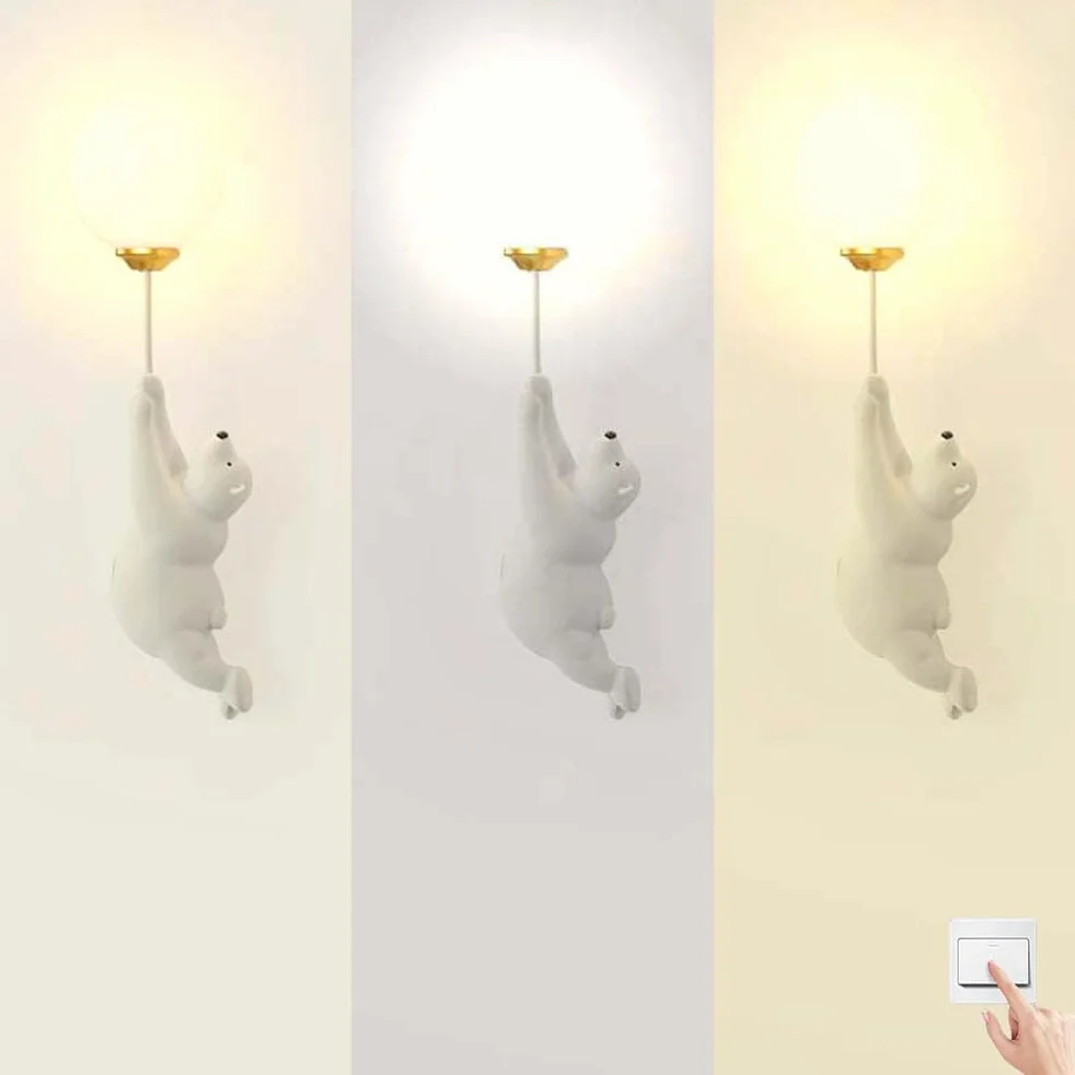 AoLa Lampa Ścienna Niedźwiedź Księżyc G9 LED Nowoczesna Dekoracyjna Akrylowa