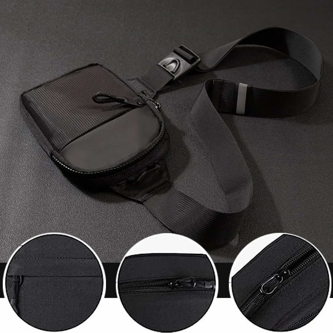 Męska torba na klatkę piersiową wodoszczelna sling crossbody bag czarna