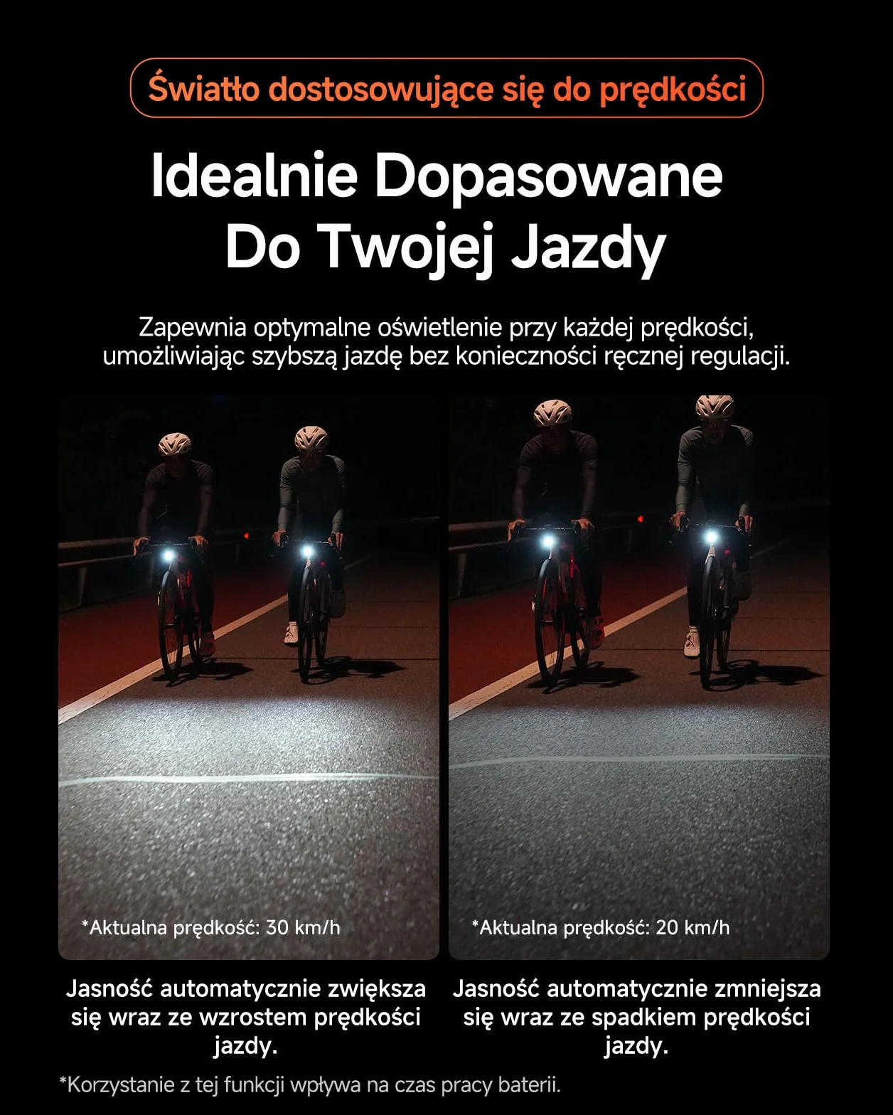iGPSPORT VS1200S Ładowalna Lampka Rowerowa 1200 LM, Konstrukcja Antymgłowa, Wskaźnik Baterii, Ładowanie USB