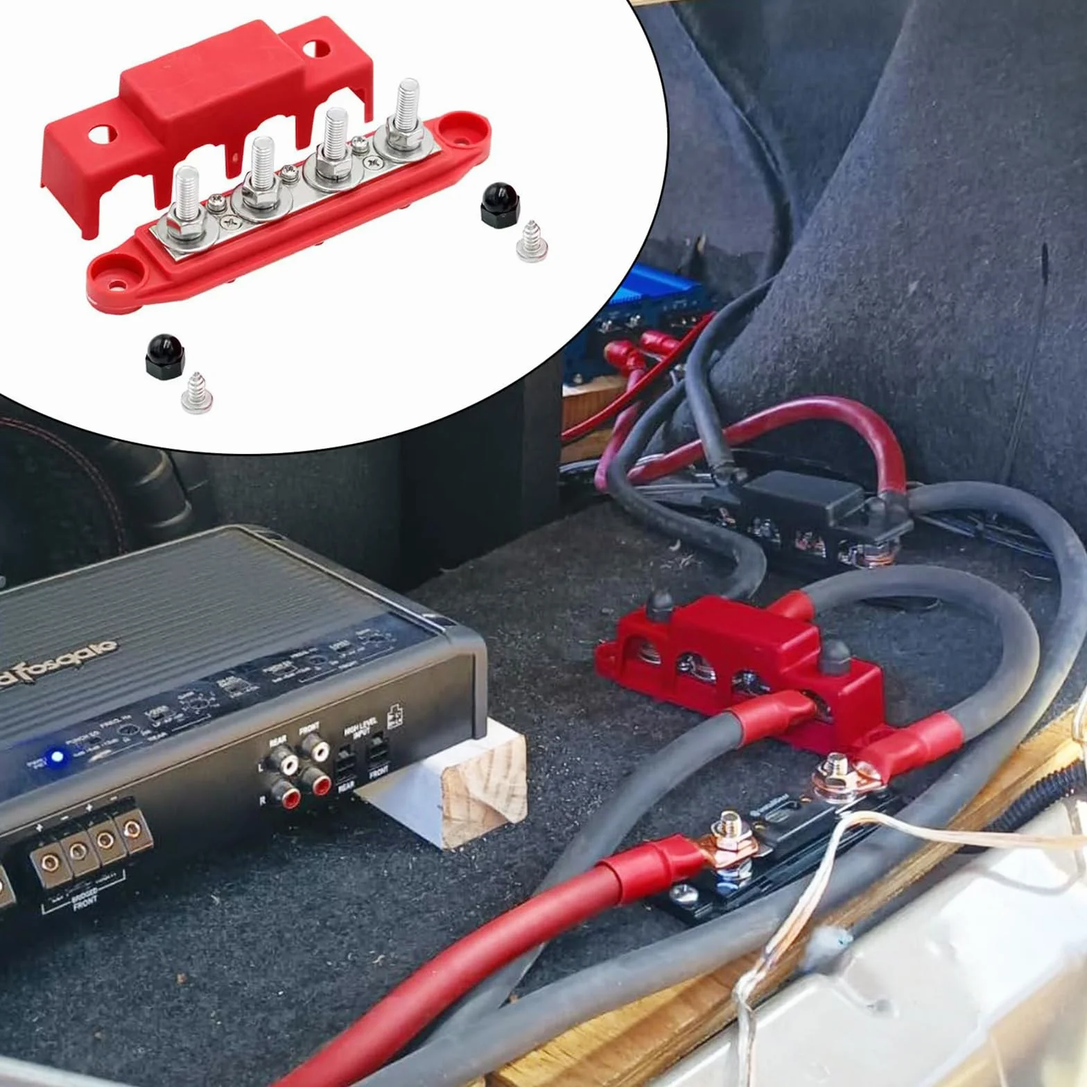 BusBar Box 250 A 12 V Szyna Zbiorcza 2 sztuki z 4 bolcami M8 Rozdzielacz Prądu