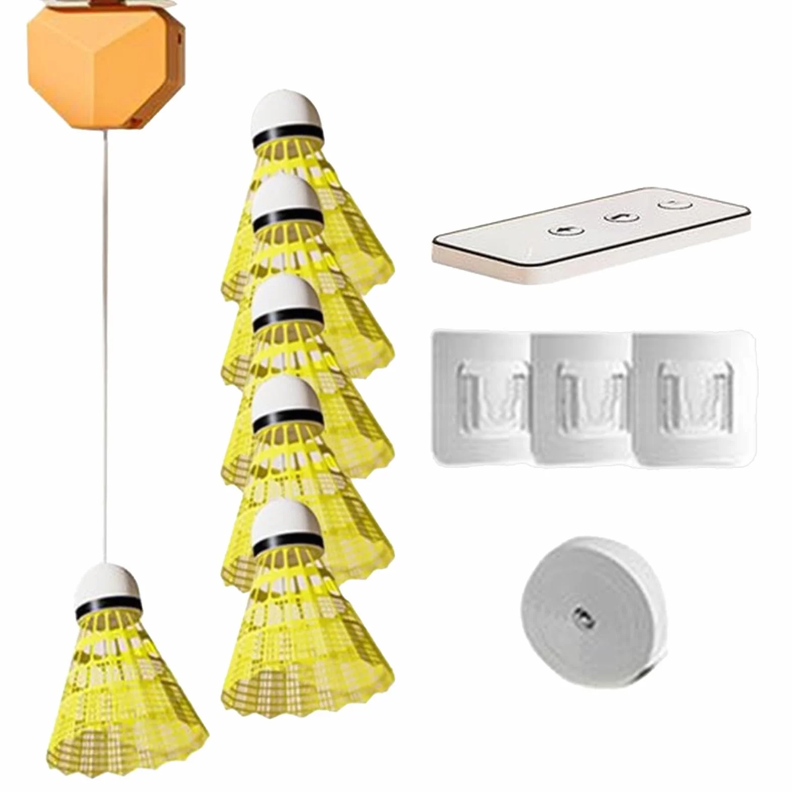 Badminton Rebound Practice Kit Single Player Trainer Portable with 6 Shuttlecocks Elastic Cord