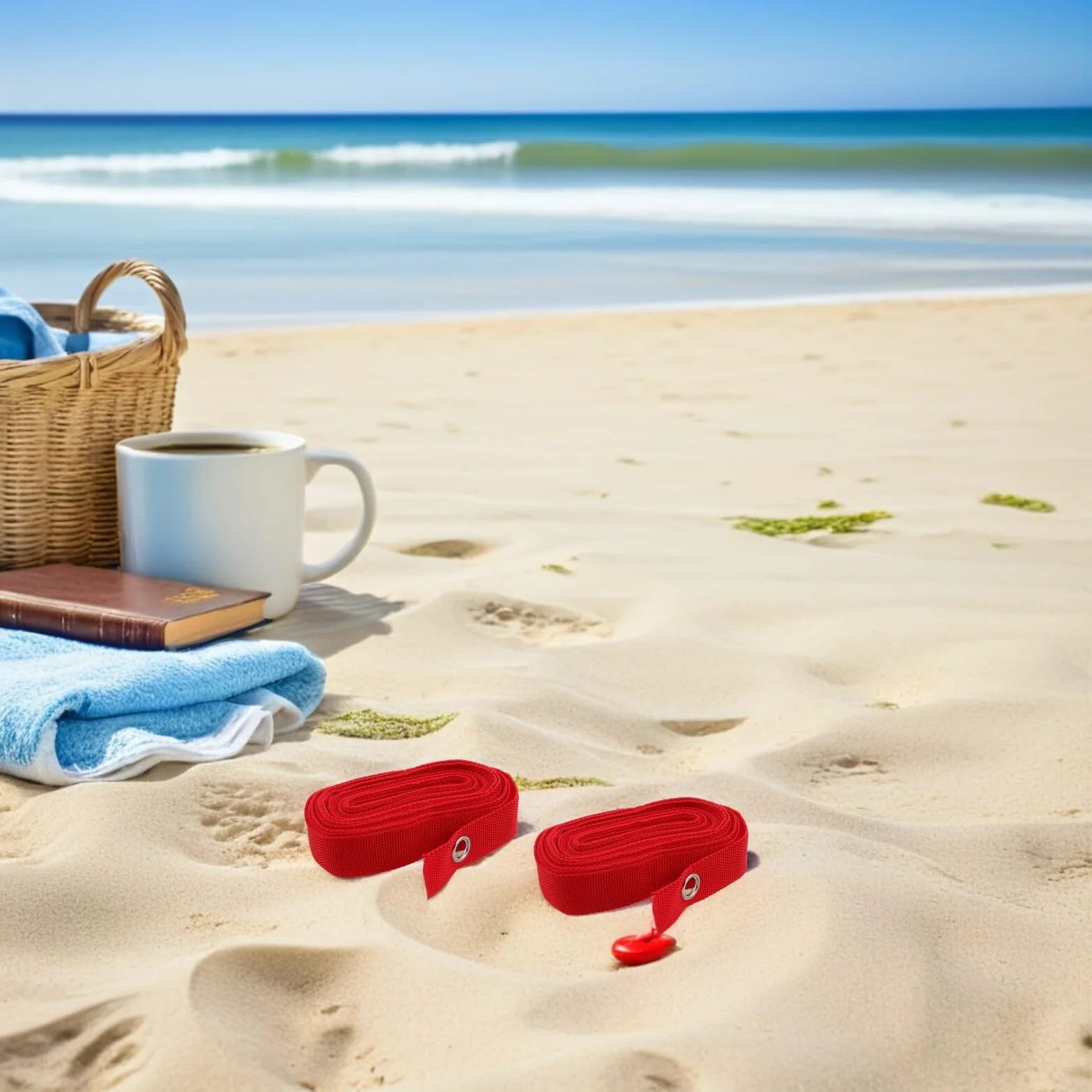 Toyvian 6 Szt. Taśma Do Oznaczania Boiska Do Siatkówki Plażowej z Kotwami Doziemnymi Odporna na Warunki Atmosferyczne