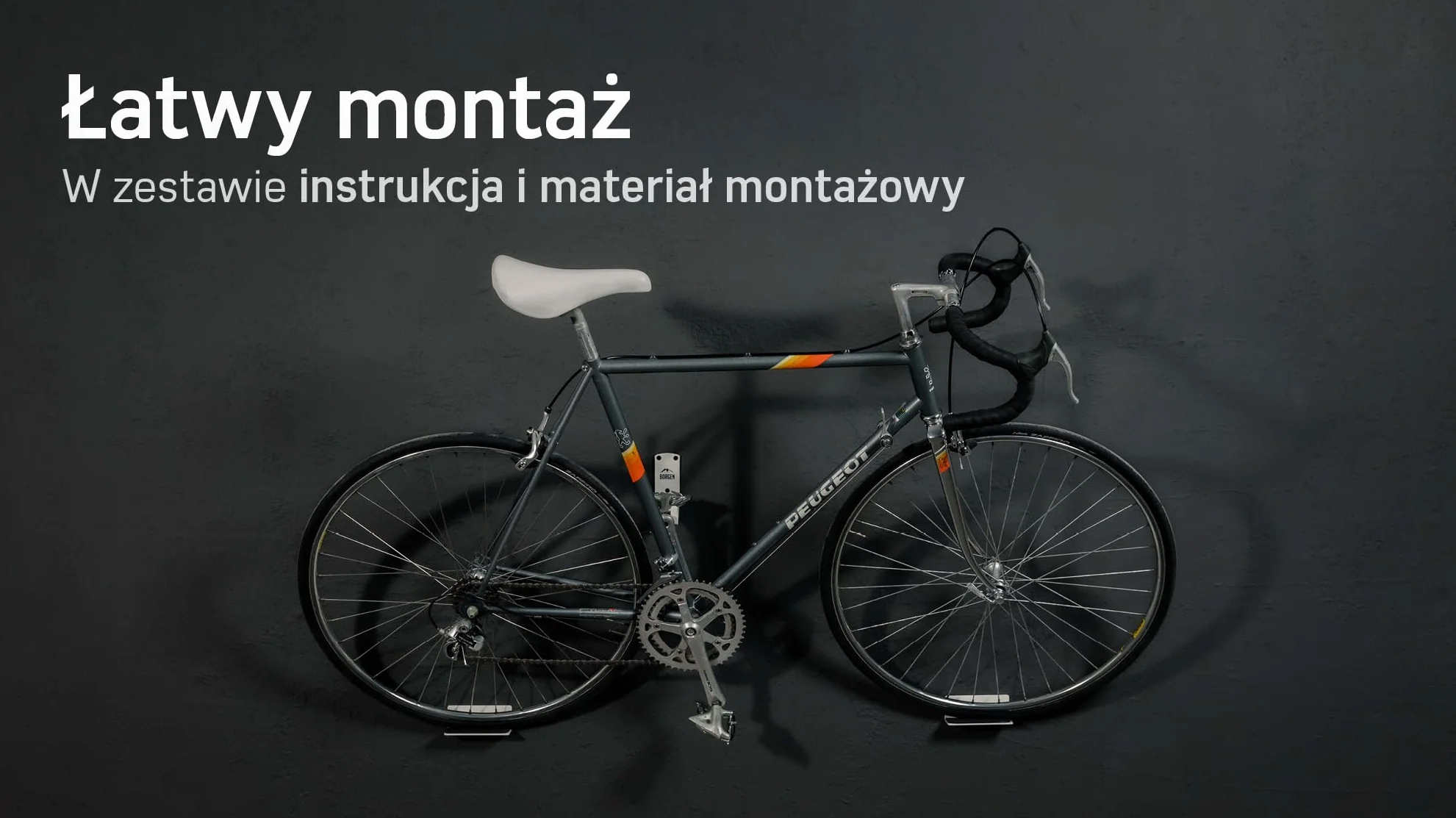 Borgen uchwyt ścienny do roweru o nośności 30 kg - uchwyt ścienny do roweru elektrycznego, MTB i szosowego