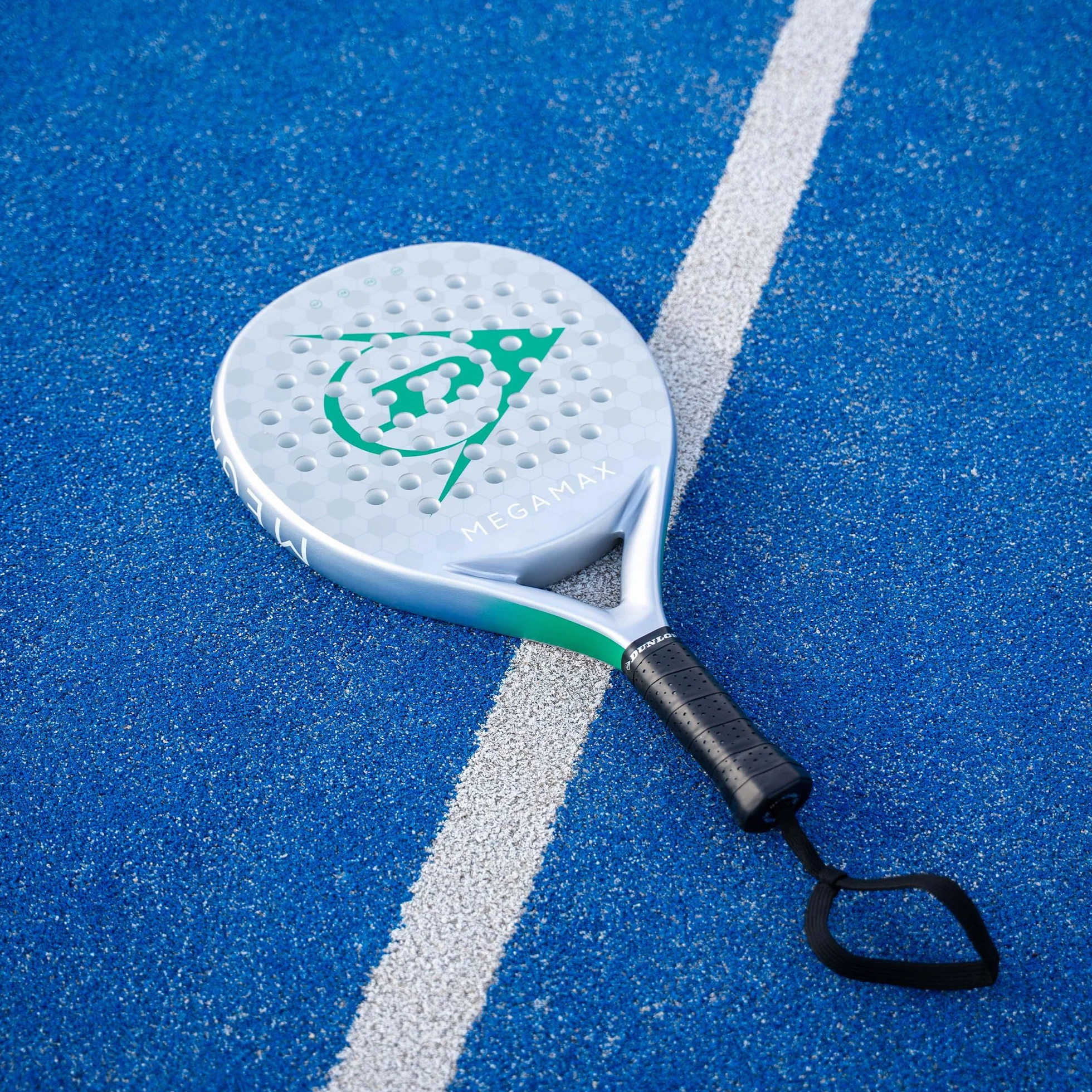 DUNLOP Padel Bat Megamax Silver – okrągła ramka grafitowa – Medium Balance Pro EVA Core – dla początkujących