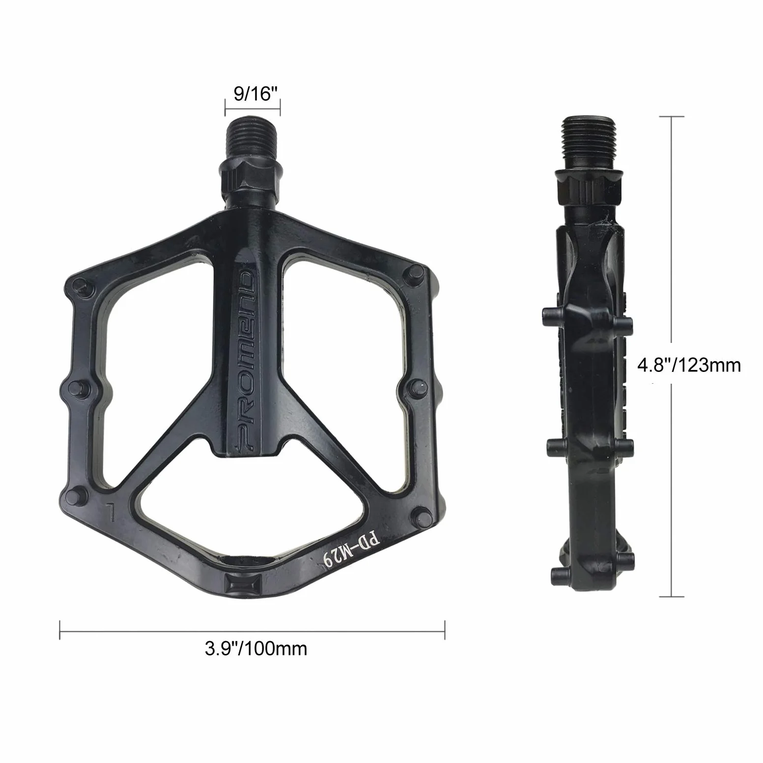 PLATT Pedały rowerowe do roweru górskiego, wyścigowego, pedały rowerowe 2DU MTB z platformą ze stopu aluminium, pedały BMX/MTB o średnicy osi 9/16 cala