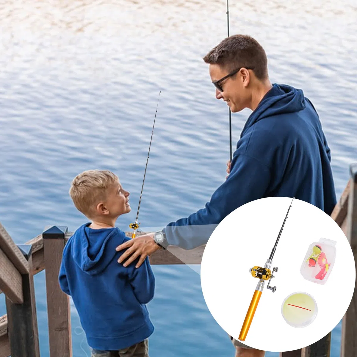 Pocket Rod, długopis wędkarski, długopis wędkarski, długopis i kołowrotek Combo kieszonkowy wędkowanie, długopis wędkarski, mały fishing na urodziny, wakacje, inne specjalne okazje,