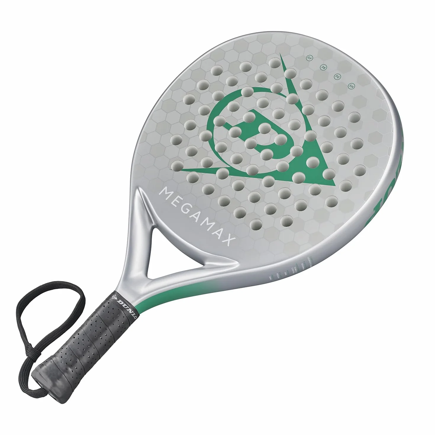 DUNLOP Padel Bat Megamax Silver – okrągła ramka grafitowa – Medium Balance Pro EVA Core – dla początkujących