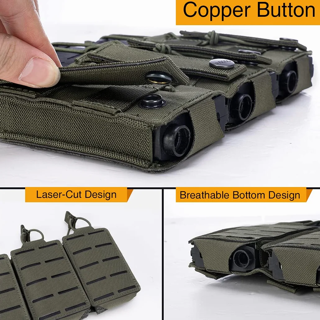 IDOGEAR Tactical Top otwarty pokrowiec na czasopisma Triple Molle do magazynów karabinowych M4 M14 M16 AR-15 5,56MM