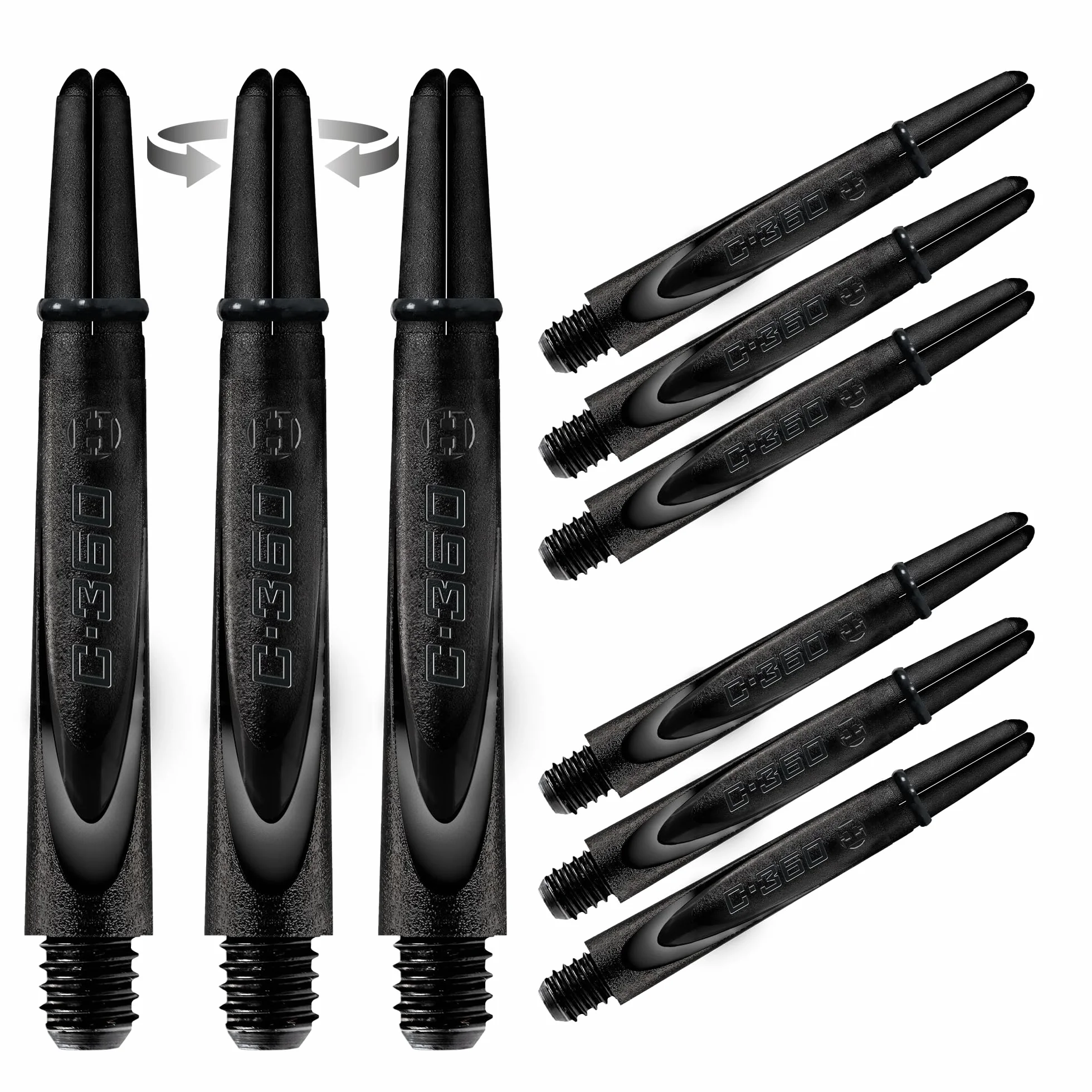 Harrows Darts Carbon 360 Trzpienie Lotek Zestaw 9 Sztuk Średnie Krótkie