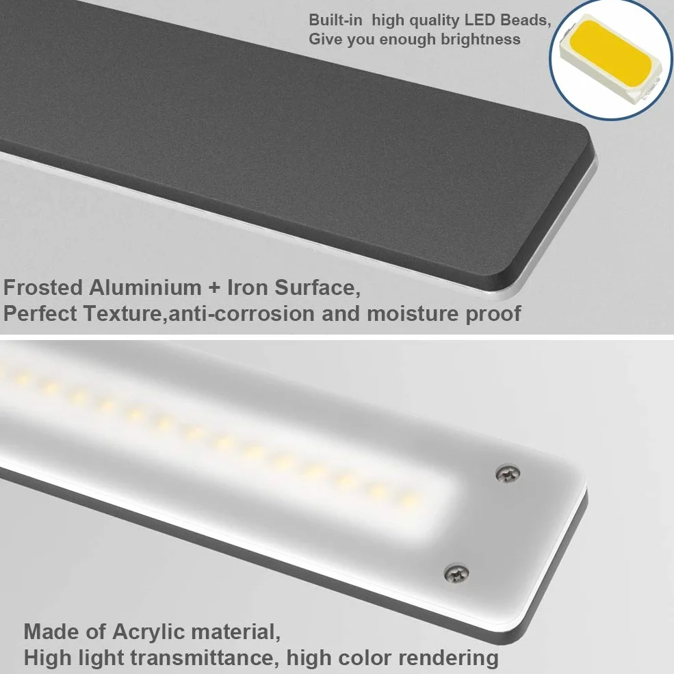 Klighten Lampa LED do lustra łazienkowego 80 cm 24 W 100 lumenów IP44 4500 K czarna