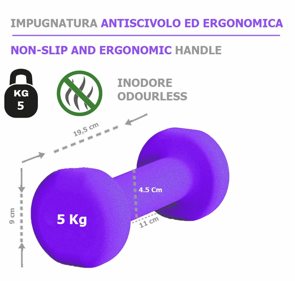 Hantle Neoprenowe Siłownia I Home Gym Antypoślizgowe Od 0.5 do 6 Kg Para Lub Pojedynczy