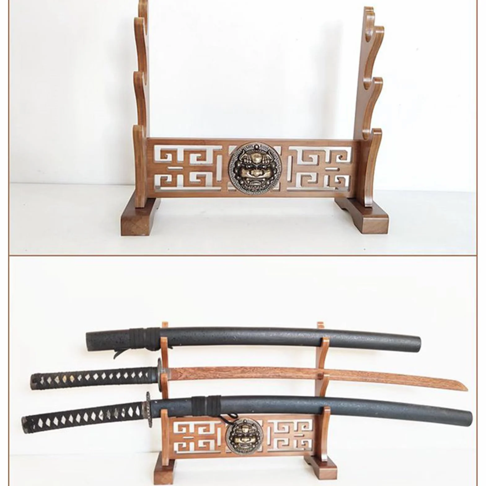 1-3-poziomowy stojak na katanę z litego drewna, bambusowy uchwyt na miecz, stojak na miecze samurajskie, bokken, katana, wakizashi, prezent, miecze Tai Chi