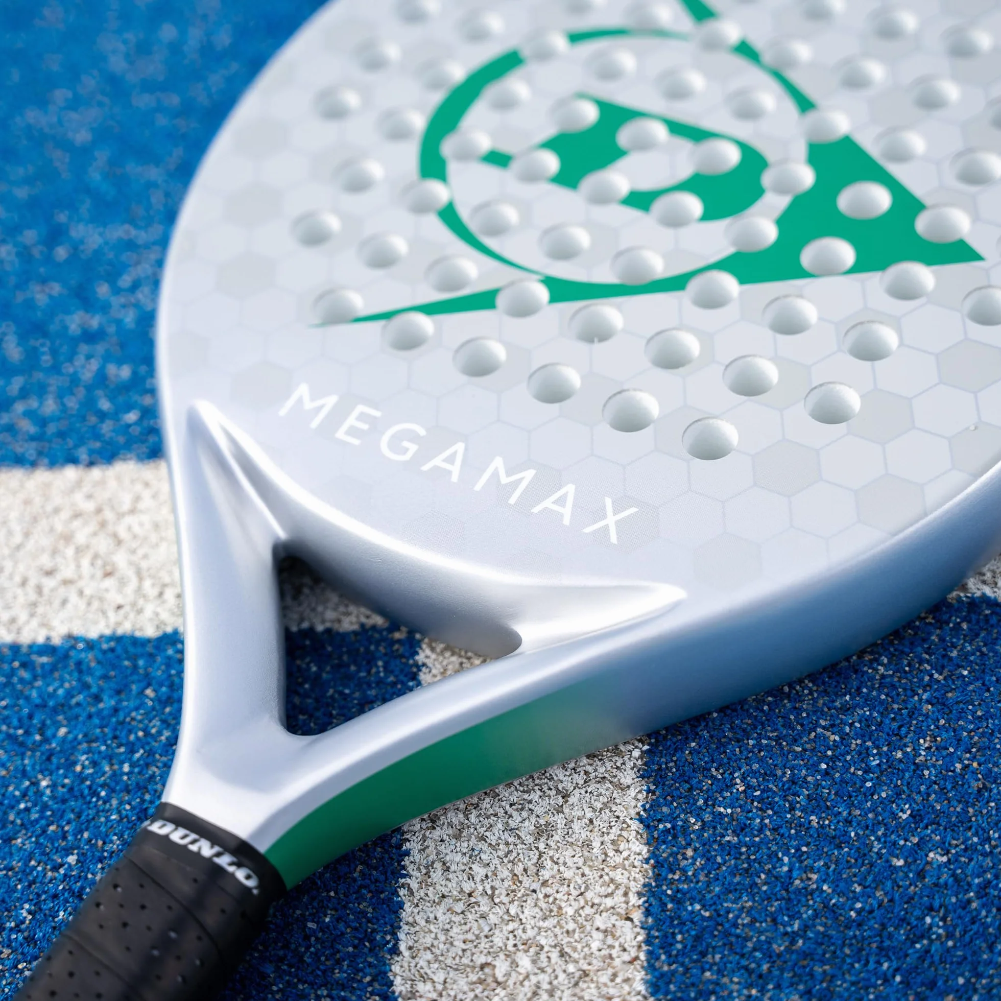 DUNLOP Padel Bat Megamax Silver – okrągła ramka grafitowa – Medium Balance Pro EVA Core – dla początkujących