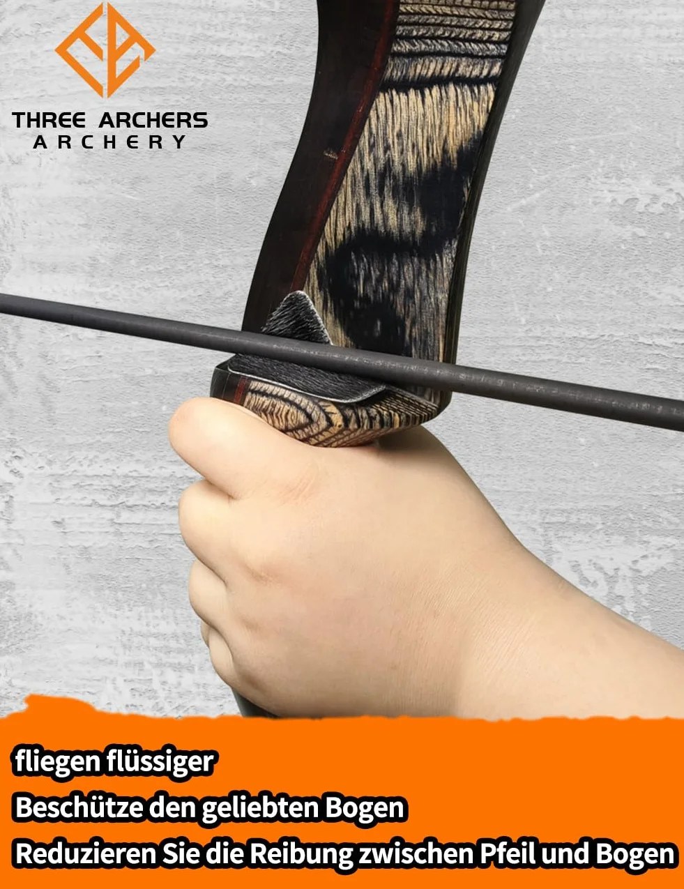 THREE ARCHERS Podpórka do łucznictwa, do łuku recurve, 4 pary, sztuczne futro, strzałka łukowa, samoprzylepna