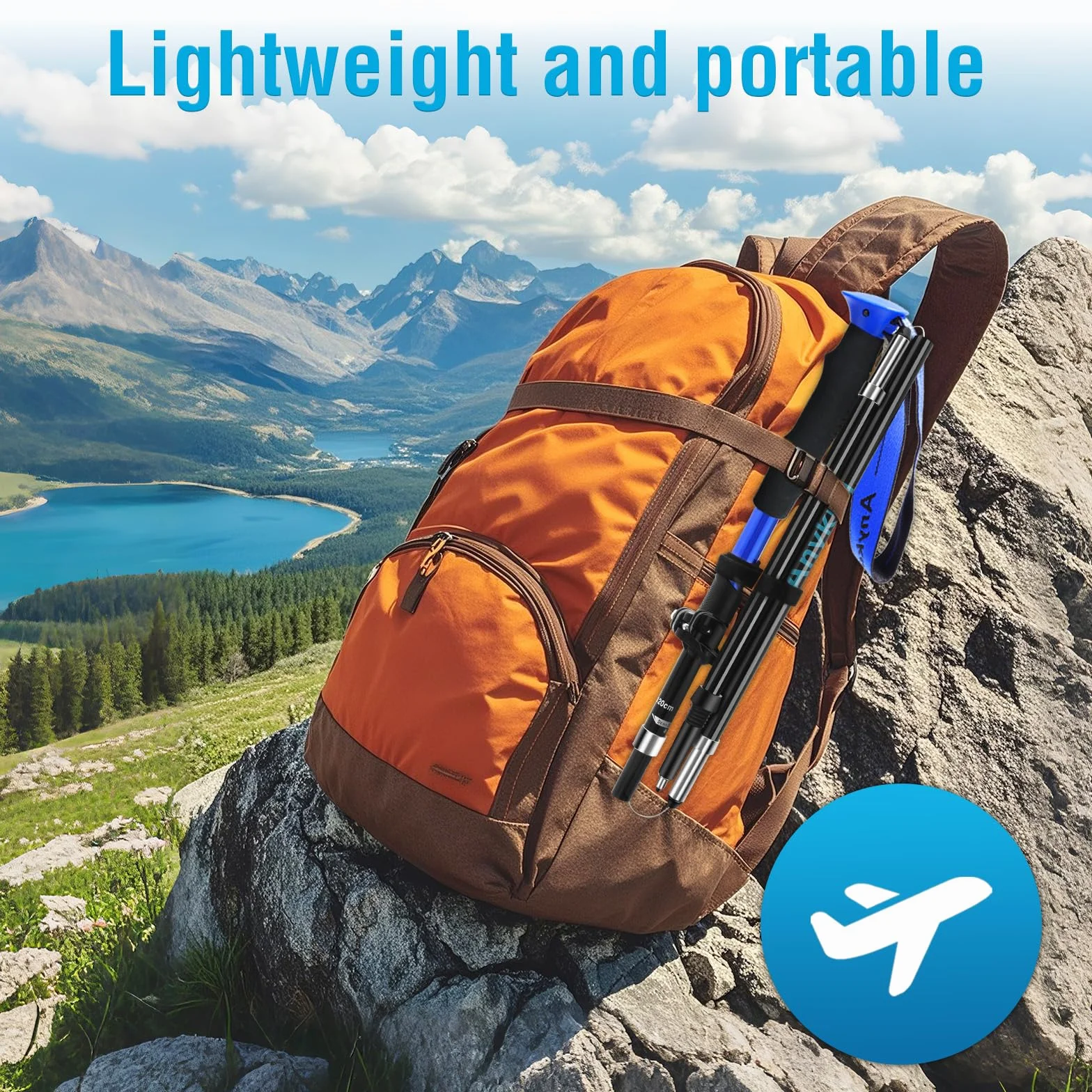 Anykuu Kijki Trekkingowe Składane 110-130 cm 7075 Aluminium z Torbą Transportową