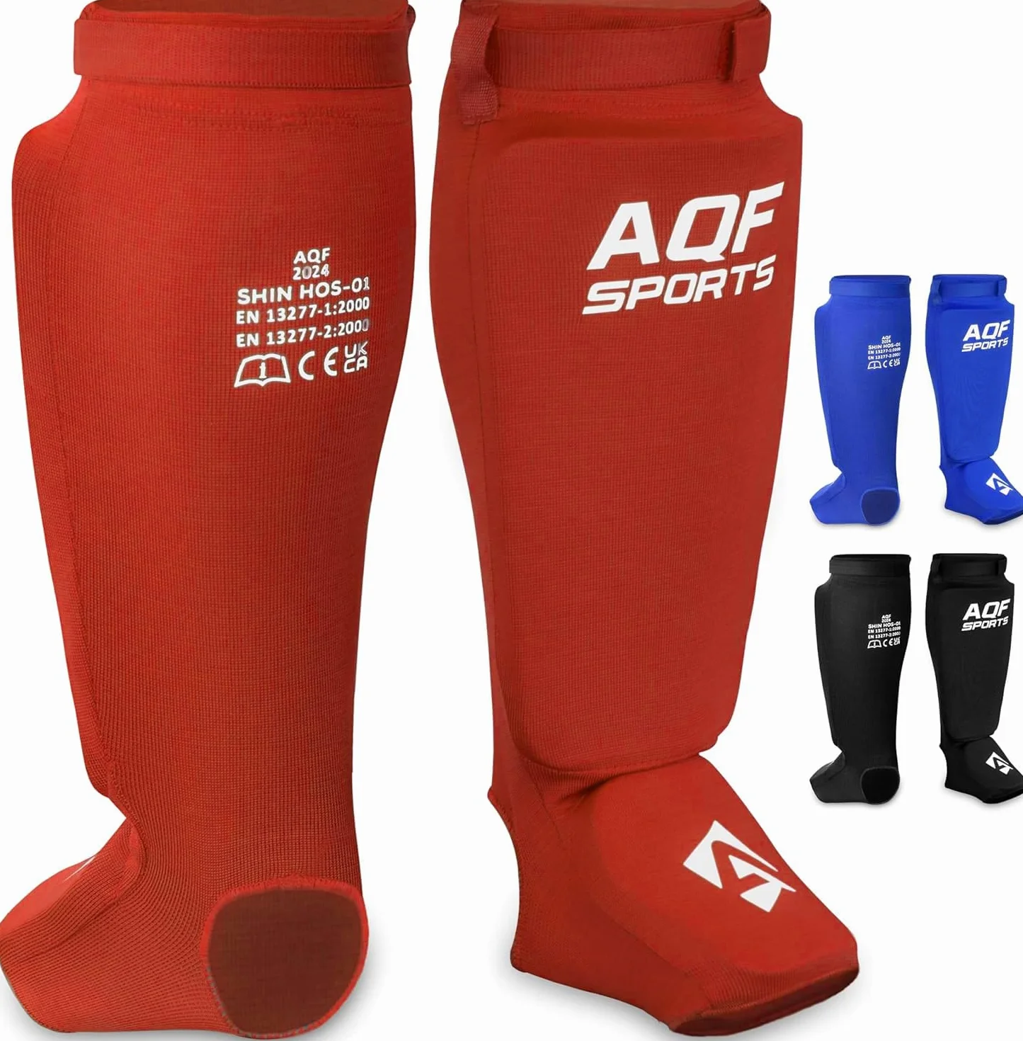 AQF Ochraniacze Piszczeli i Stóp do Kickboxingu, Muay Thai, MMA, Pianka EVA, Ochrona Nóg, Boks, Karate, BJJ, Taekwondo CE UKCA SATRA