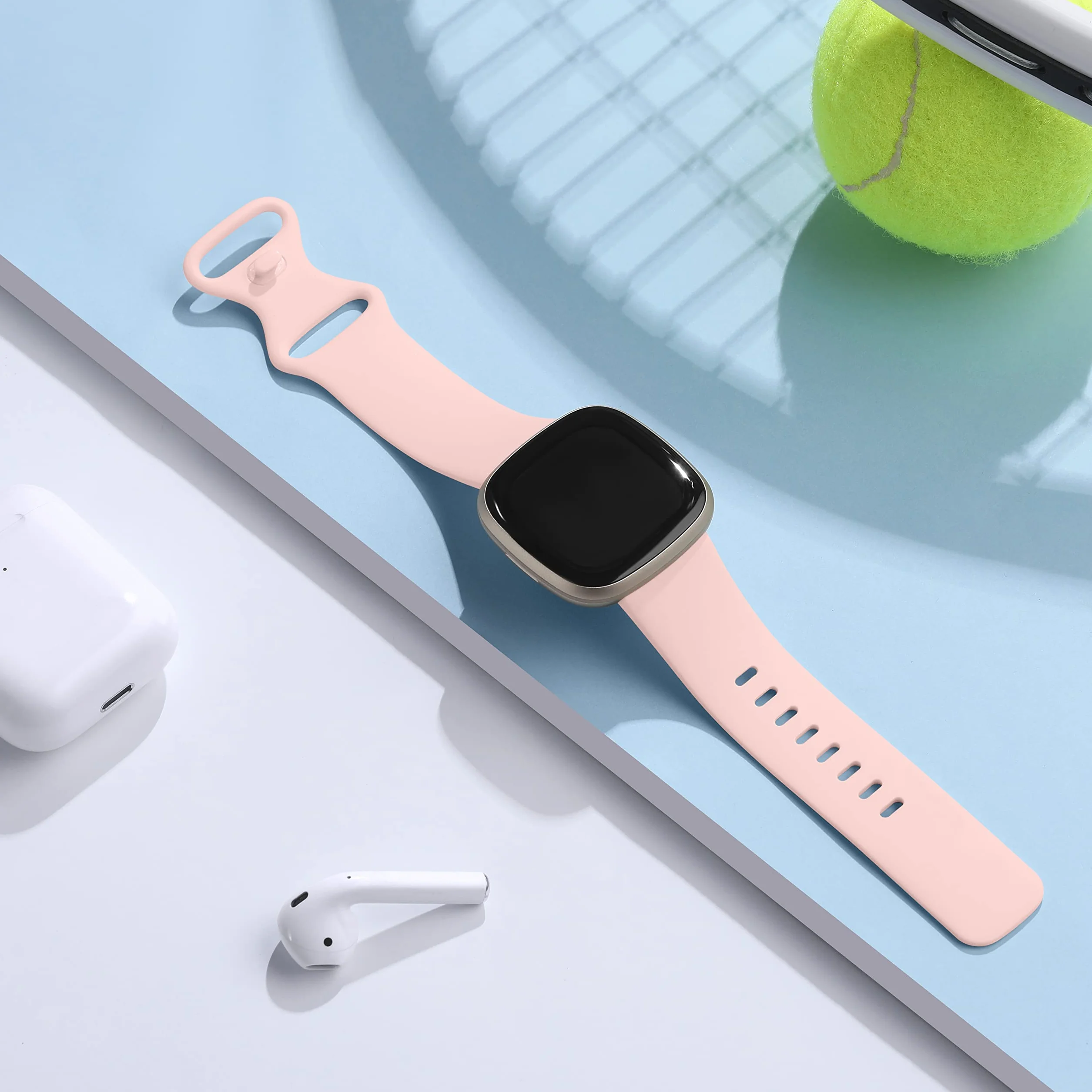 Oielai Bransoletka kompatybilna z Fitbit Versa 4 / Fitbit Versa 3 / Fitbit Sense 2 / Fitbit Sense / Versa 3 / Versa 4 / Sense / Sense 2, silikonowa, klasyczna, delikatna, dla kobiet i mężczyzn