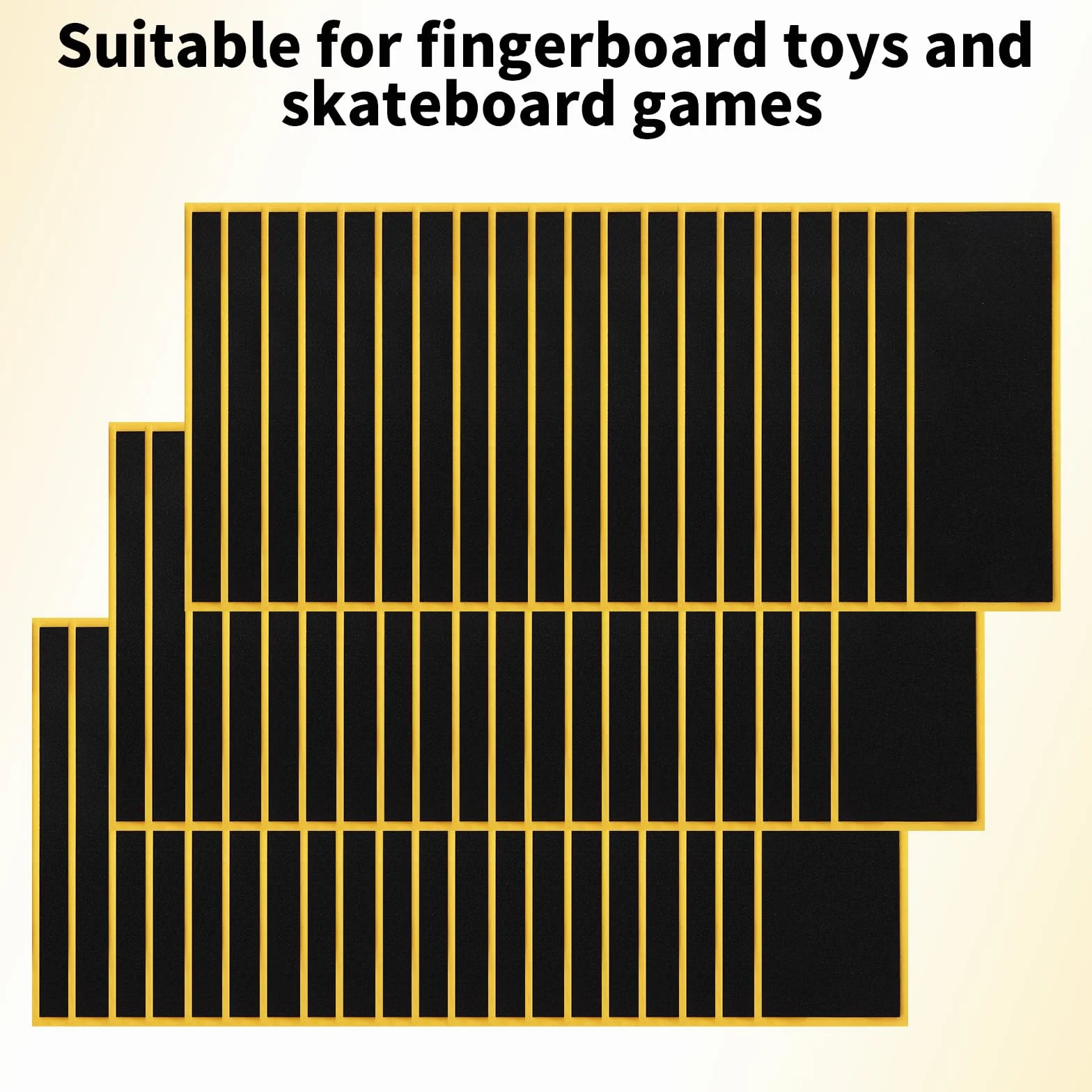 60 Sztuk Taśm Antypoślizgowych do Fingerboardu, 11x3,8cm Mocne Samoprzylepne Naklejki Antypoślizgowe Piankowa Taśma Podkładowa PET do Gier i Trików na Fingerboardzie (Czarna)