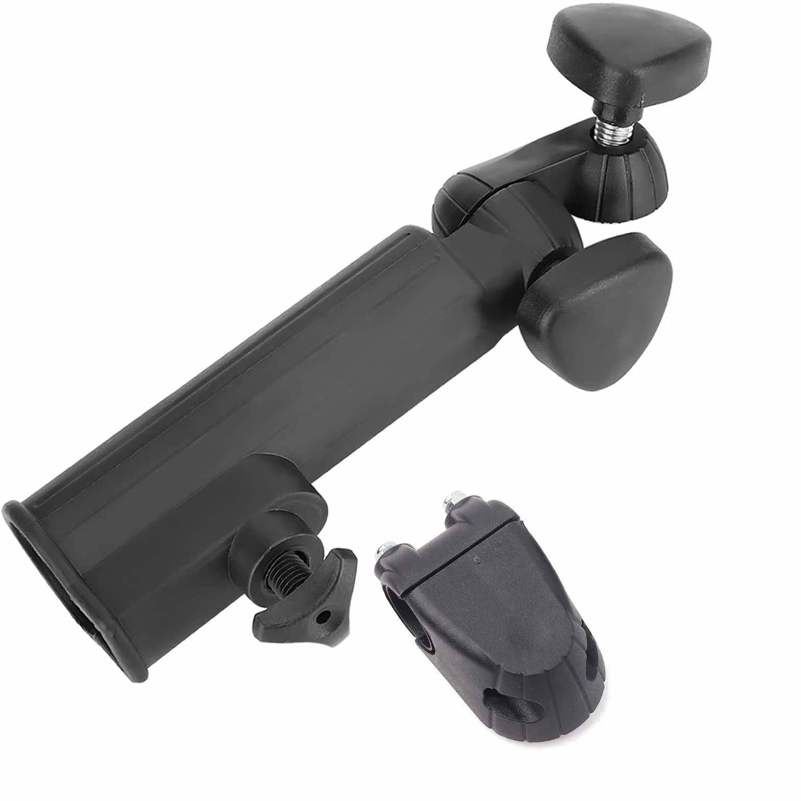 Yosoo Health Gear Wytrzymały uchwyt na parasol, uchwyt na wózek z tworzywa sztucznego, ulepszona aluminiowa podstawa, regulowany kąt 180 stopni, uniwersalny do wózka, wózka inwalidzkiego, roweru