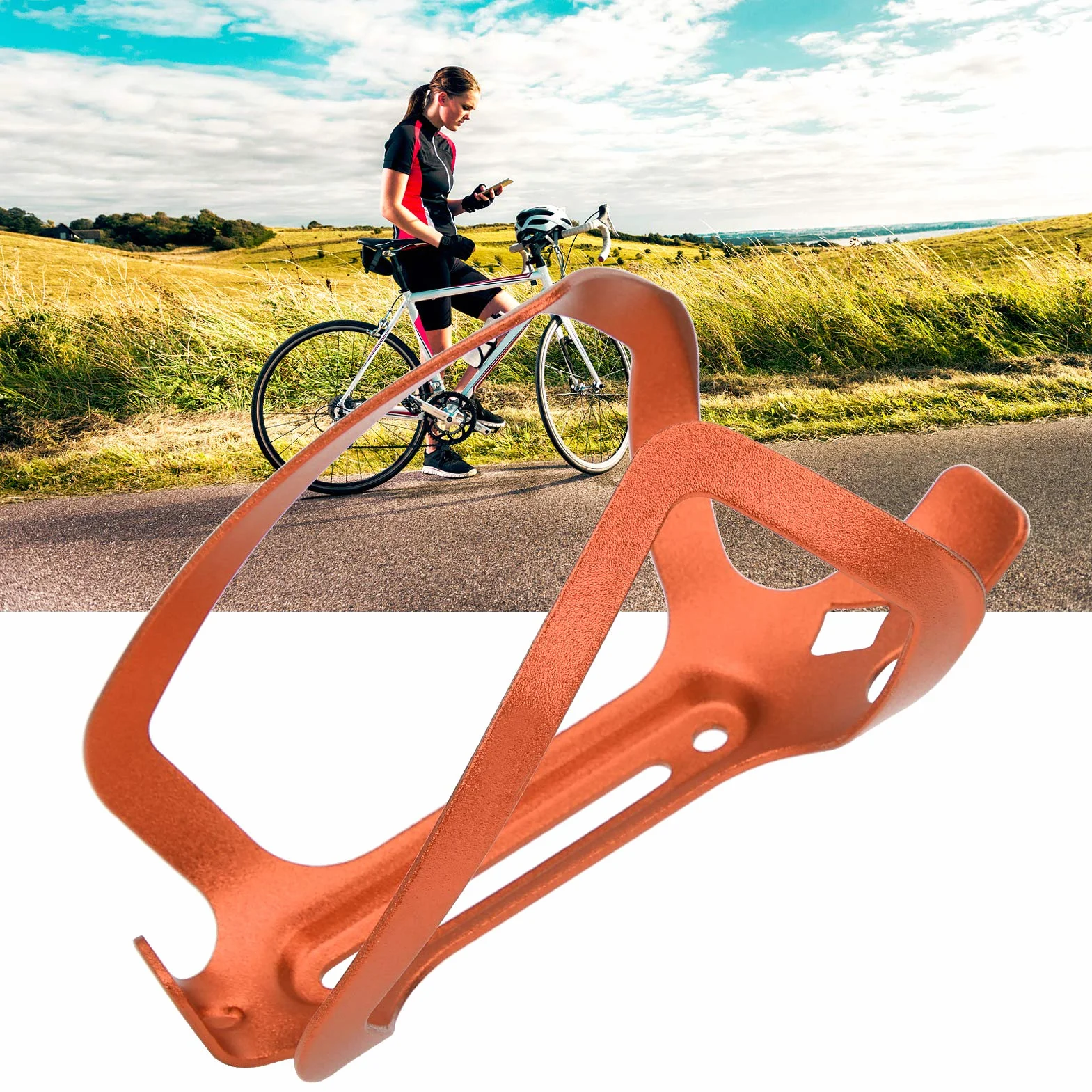 Uchwyt na Bidon Rowerowy, Uchwyt na Bidon Rowerowy ze Stopu Aluminium Koszyk na Bidon Rowerowy Bezpieczny Uchwyt Mocujący do Roweru Szosowego, Roweru Górskiego, Roweru Składanego