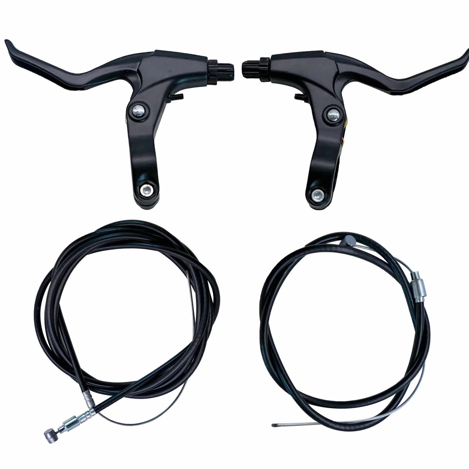 Zestaw 2 Dźwigni Hamulcowych Rowerowych z Linkami, V-Brake i Mechaniczne Hamulce Tarczowe, Aluminiowe Klamki Hamulca, MTB BMX Rower Miejski