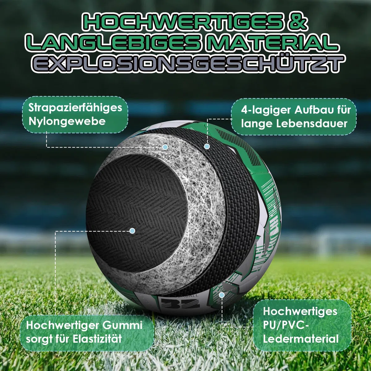 Piłka nożna rozmiar 5 dla dzieci i dorosłych, piłka nożna dla dzieci, futsal, pogrubiona, zabezpieczona przed wybuchem, piłka nożna dla dzieci, piłka nożna treningowa, młodzieżowa i dziecięca