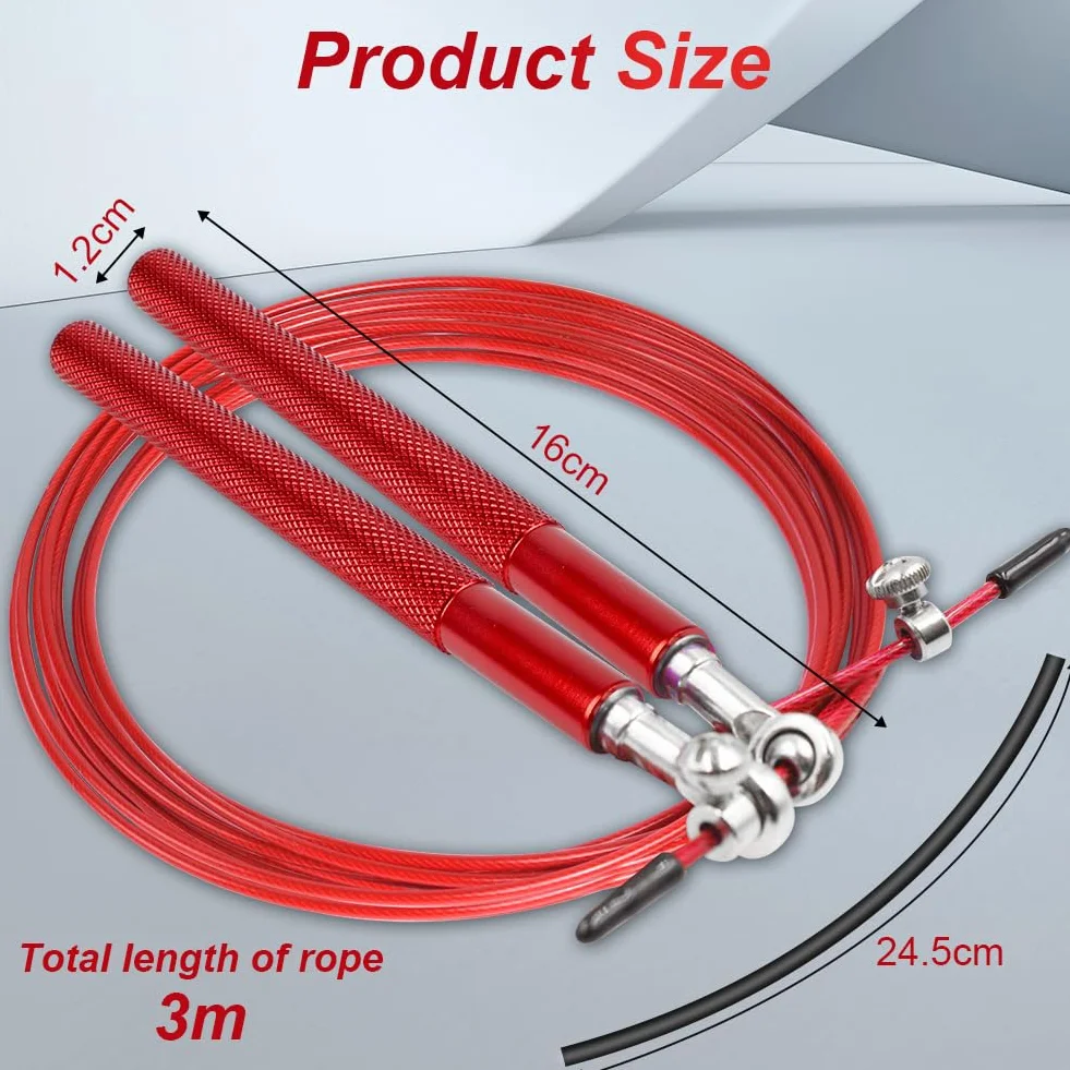flintronic Speed skakanka, regulowana skakanka 300 cm, skakanka 360°, dla dorosłych, z podwójnym systemem łożyskowym i aluminiowym uchwytem, idealna do crossfitu, fitnessu, boksu i cardio