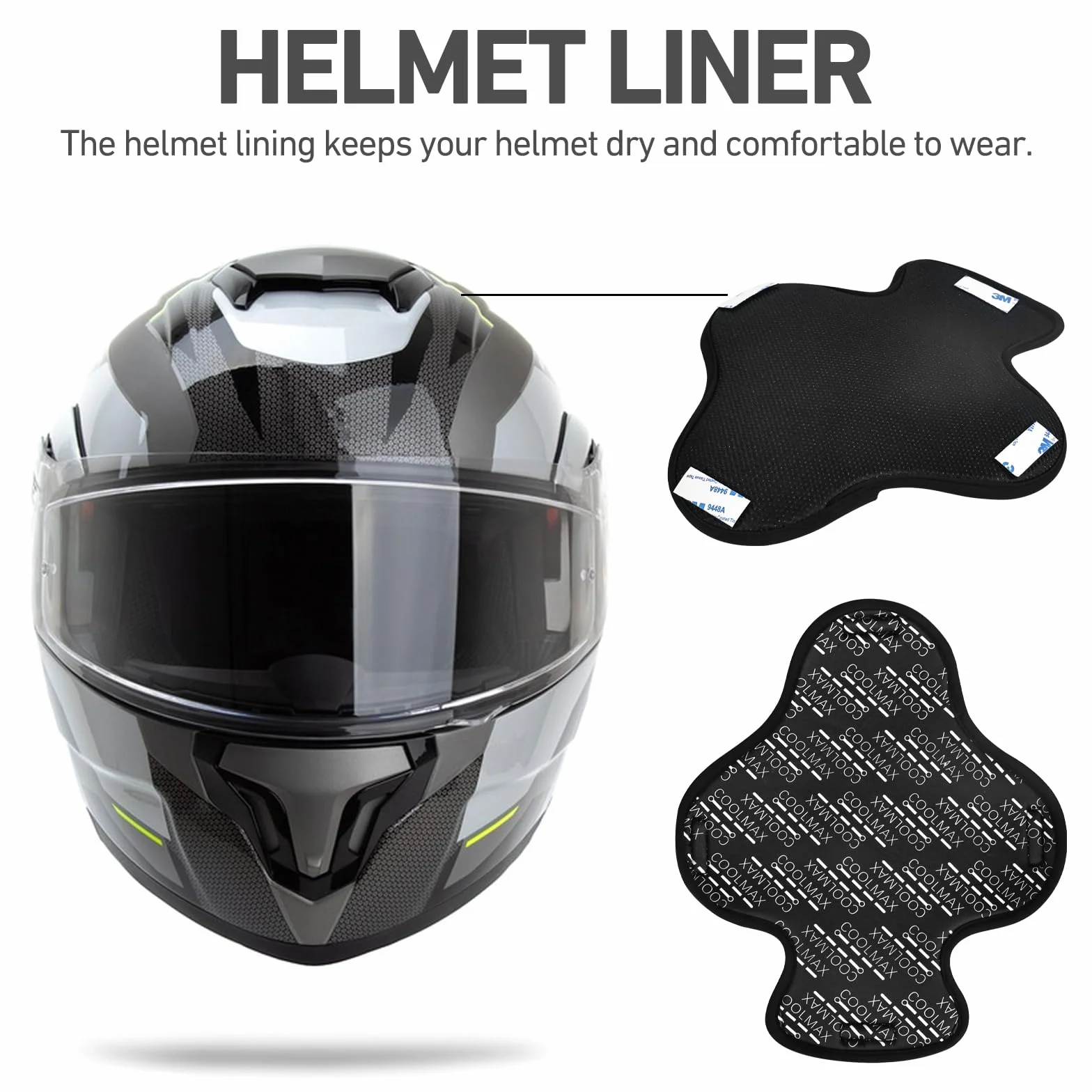 2 poduszki na kask, zamiennik wyściółki na kask rowerowy, ochrona głowy 360°, absorbuje pot, wyściółka kasku motocyklowego, może być zastąpiona podczas wyścigów motocyklowych