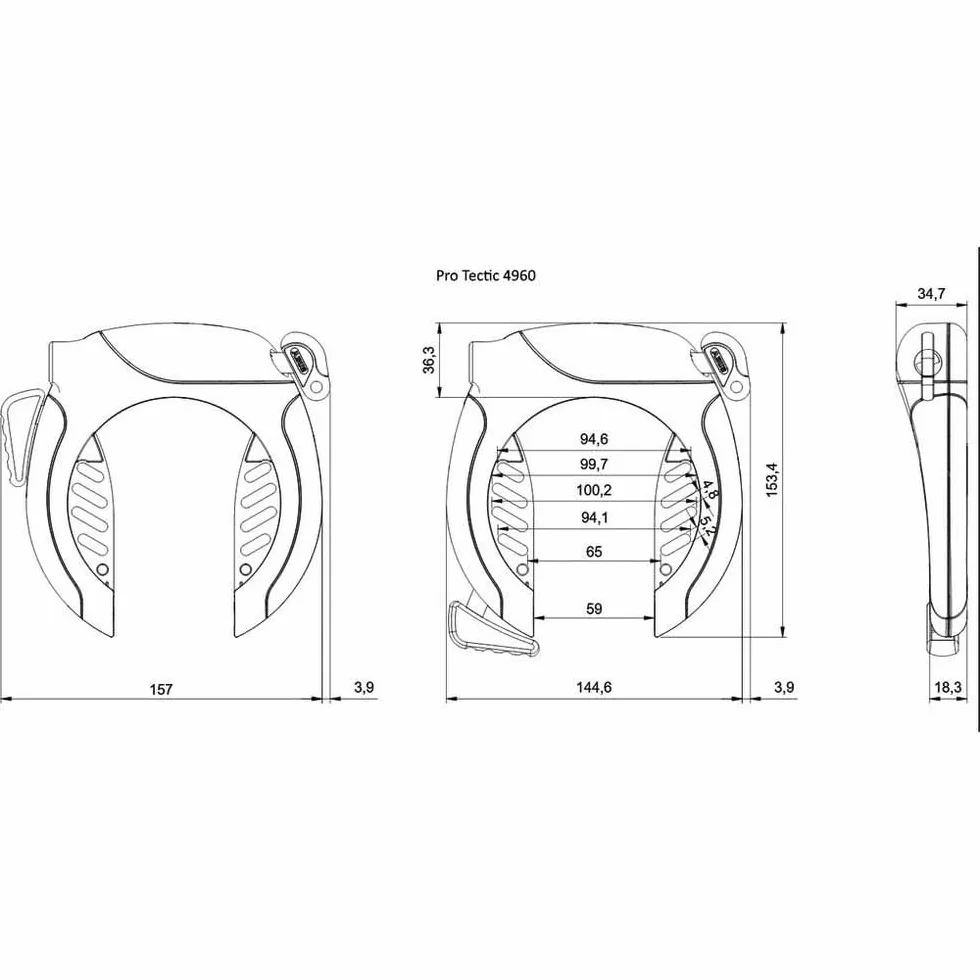 ABUS Zapięcie PRO TECTIC 4960 NR - Zapięcie rowerowe do montażu na ramie roweru - 8,5 mm - Poziom bezpieczeństwa ABUS 7 - Czarny