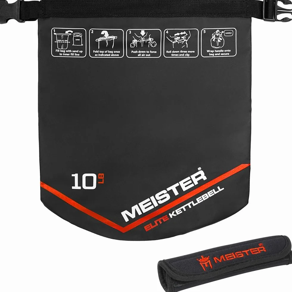 Meister Elite przenośny kettlebell piaskowy - waga miękkiego worka z piaskiem - 10/15/9 kg