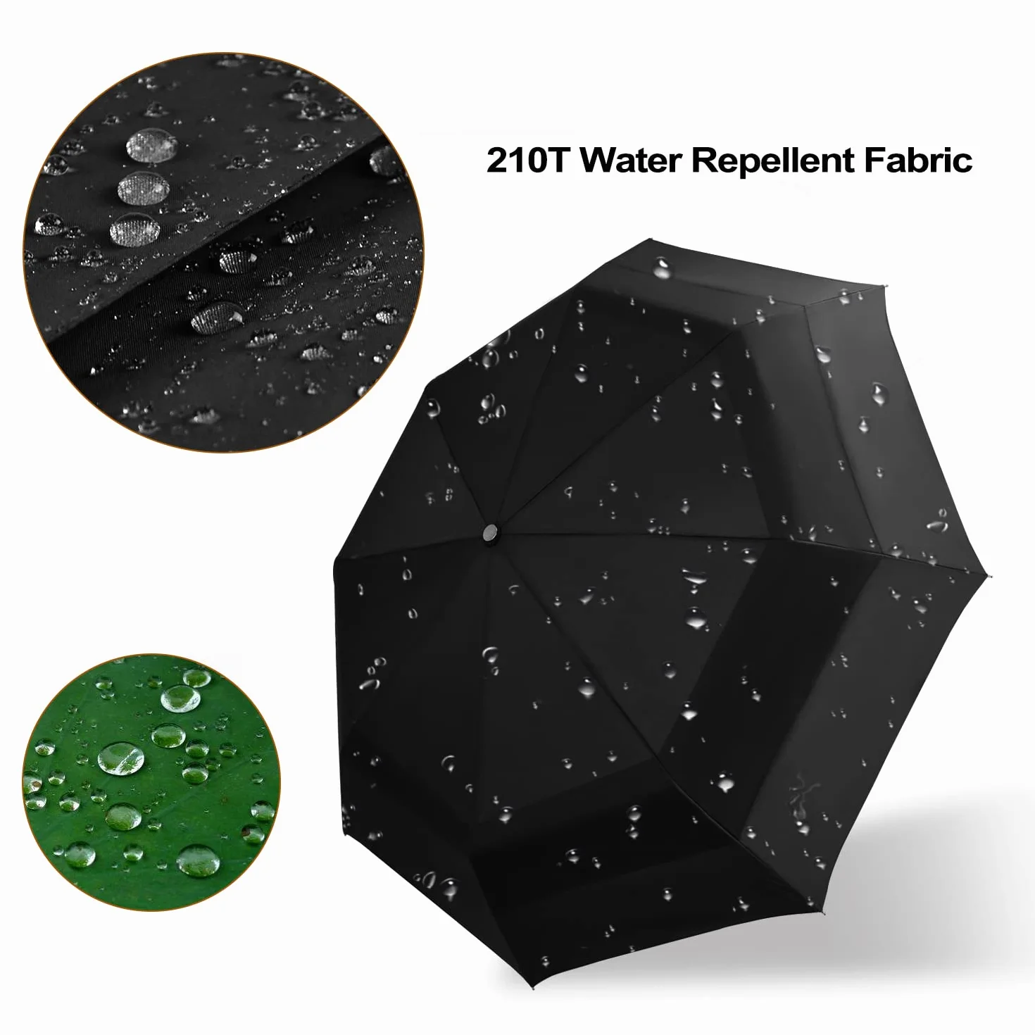 Lejorain Parasol golfowy 137 cm automatyczny składany 210T powlekany teflonem wiatroszczelny podwójny baldachim