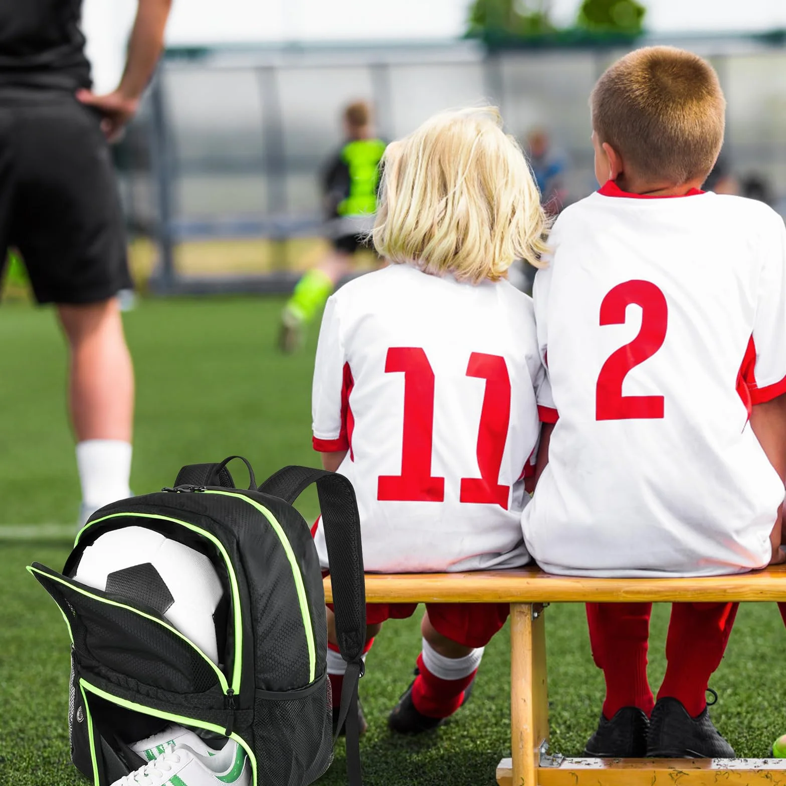 Dokeno Torba piłkarska, plecak piłkarski z kieszenią na buty i kieszenią na piłkę, plecak do koszykówki dla mężczyzn, lekki plecak sportowy, torba piłkarska, plecak do koszykówki, siatkówki, piłki