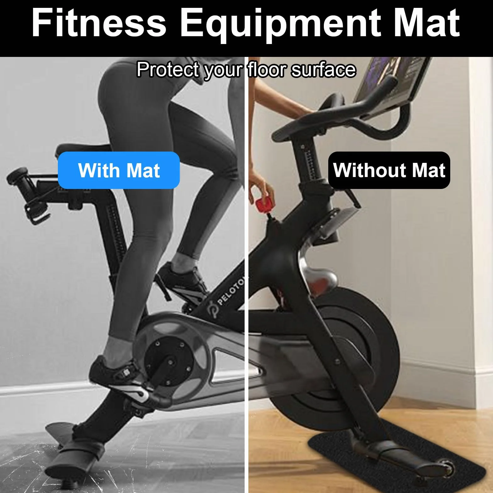 Mata ochronna Bcuuozeeing na sprzęt sportowy, sprzęt fitness, 28 x 70 cm, grubość 6 mm, amortyzująca wstrząsy, redukująca hałas, czarna
