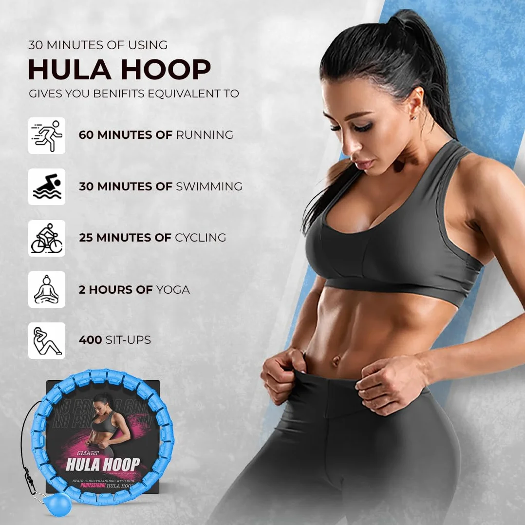 Inteligentne obręcze hula hop z licznikiem 56-112 cm regulowane antypoślizgowe 2w1 fitness