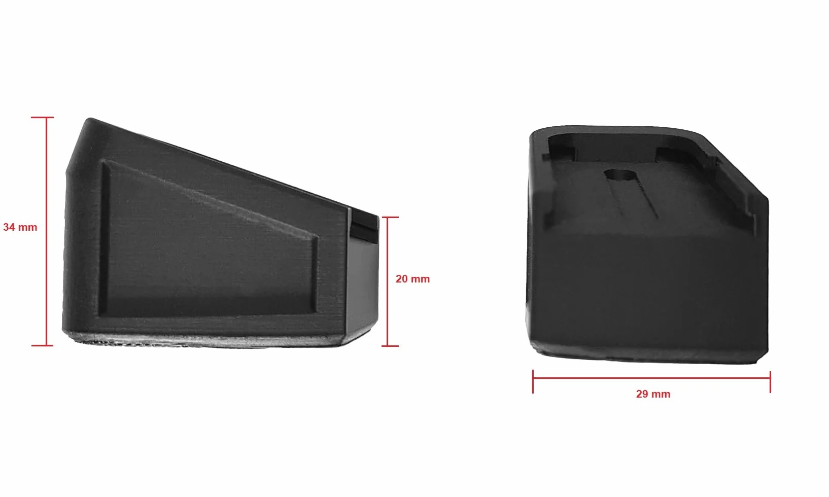 VlaMiTex Przedłużona podstawa magazynka dla Glock, zestaw 2 sztuki – wyprodukowany w Niemczech, plastik, dwustronny, czarny, poprawiona ergonomia