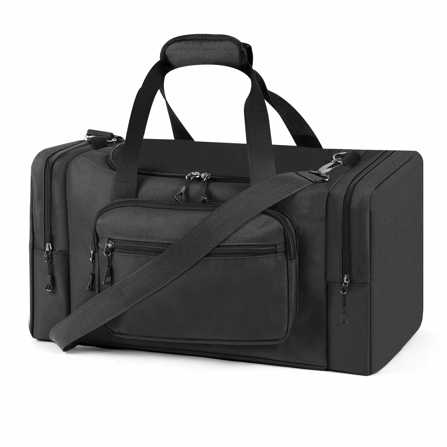 OSDUE Torba sportowa, torba na siłownię dla kobiet i mężczyzn, 35 l wodoodporna torba podróżna na sporty z paskiem na ramię, torba na noc, torba weekendowa na siłownię, podróże, pływanie, Czarny, 20.5