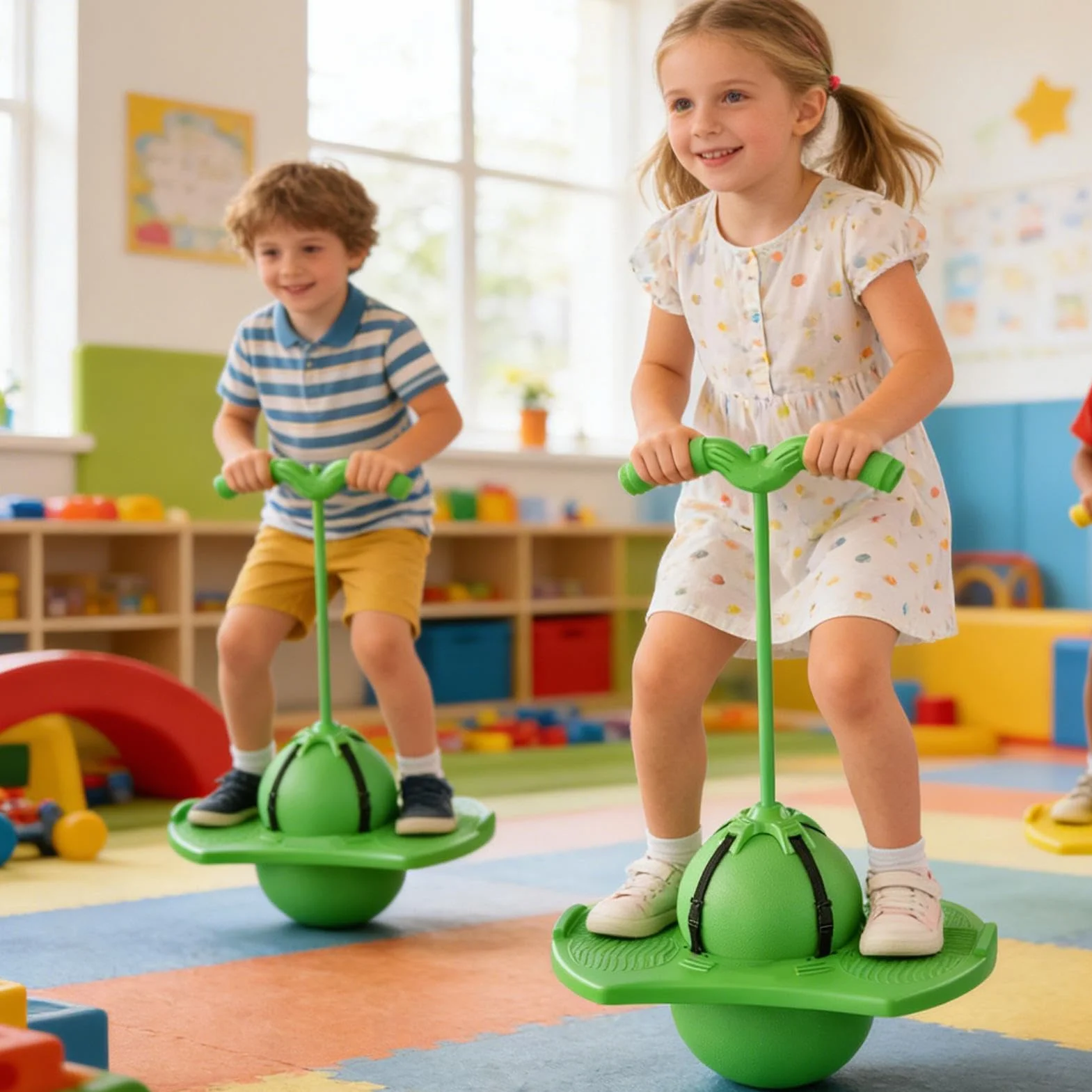 Skacząca piłka z uchwytem do zabawy, fitness, koordynacja