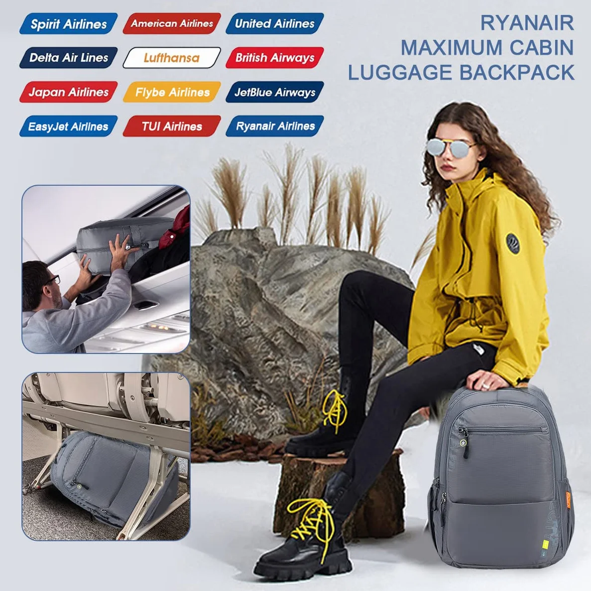 SPAHER Ryanair Torba kabinowa 40x20x25 Plecak turystyczny Plecak szkolny Torba podróżna Torba alpinistyczna Outdoor Sport Trekking Plecak kempingowy Plecak na co dzień Mały dla wszystkich osób