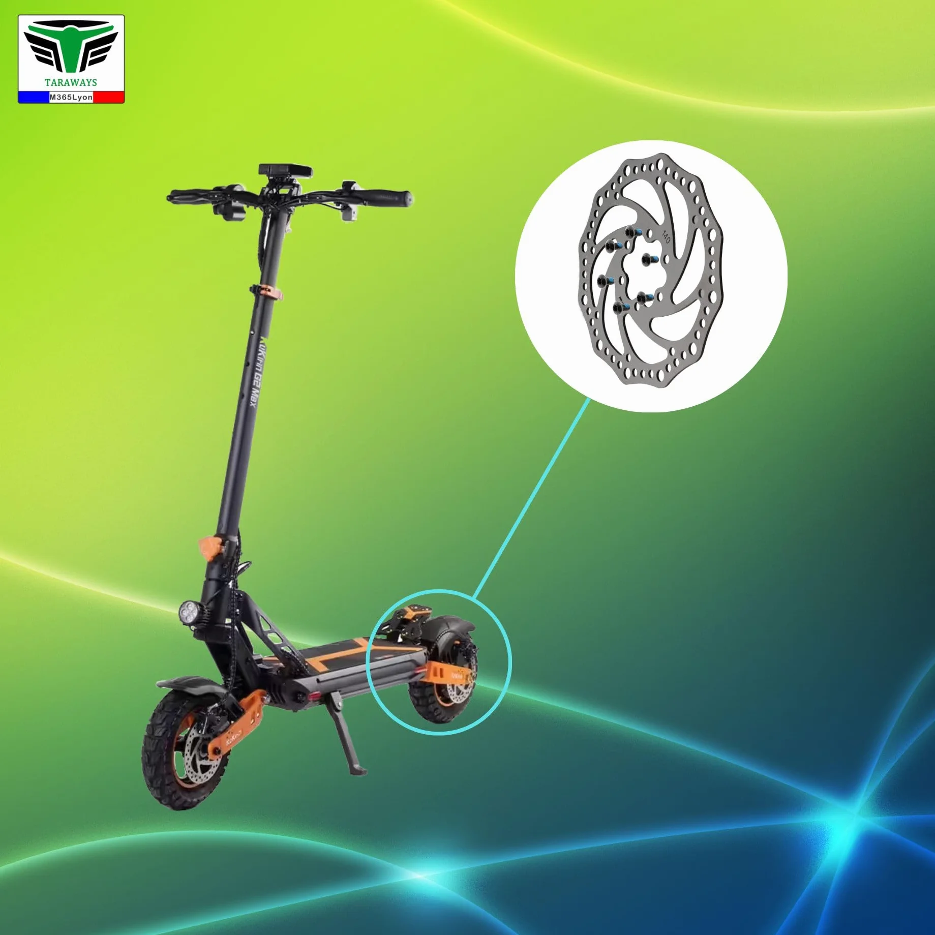 Tarcza hamulcowa 140 mm do hulajnogi elektrycznej Dualtron 2 Dualtron 3 Dualtron Eagle Urbanglide E-Cross pro - Kukirin G2 Max - Kugoo Kirin M4 Pro, Dualtron Togo Limited (2 Tarcze 140) (2xszt.)