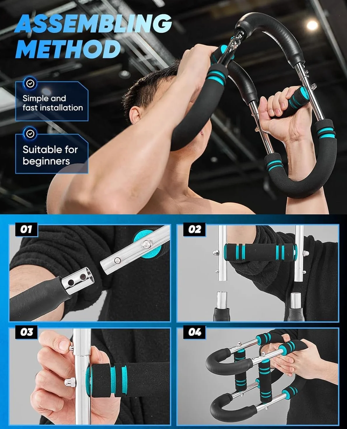 Twister Arm Trainer 40-100lb Regulowany Sprzęt Do Ćwiczeń Klatki Piersiowej Przenośny Drążek Power Twister