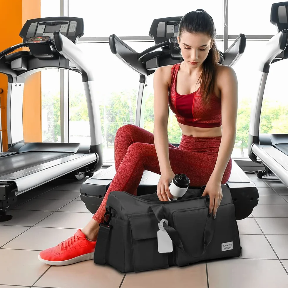 Flintronic Podróżna torba sportowa, składana torba na siłownię, torba weekendowa dla kobiet, lekka torba szpitalna z torbą do oddzielania na mokro i na sucho, duża torba kabinowa do uprawiania sportu