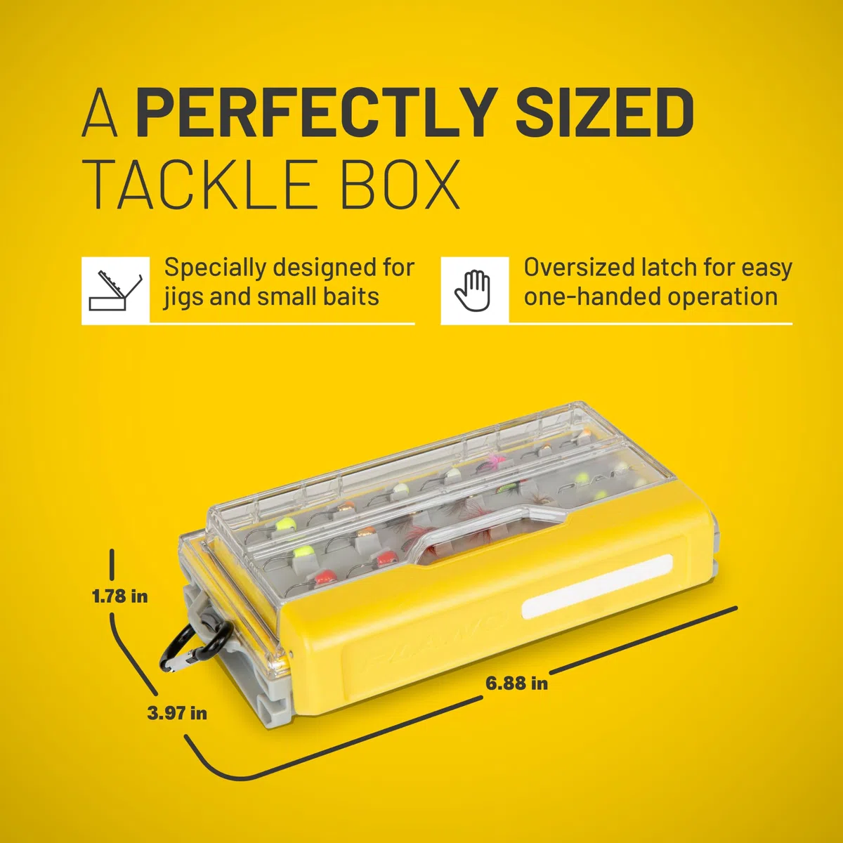 PLANO Edge Micro Jig Box, Wodoodporne Pudełko na Sprzęt Wędkarski z Magnetyczną Podstawą, Pudełka na Muchy z Ochroną Przed Rdzą, Wytrzymałe Pudełka Organizacyjne na Przyrządy Mirco