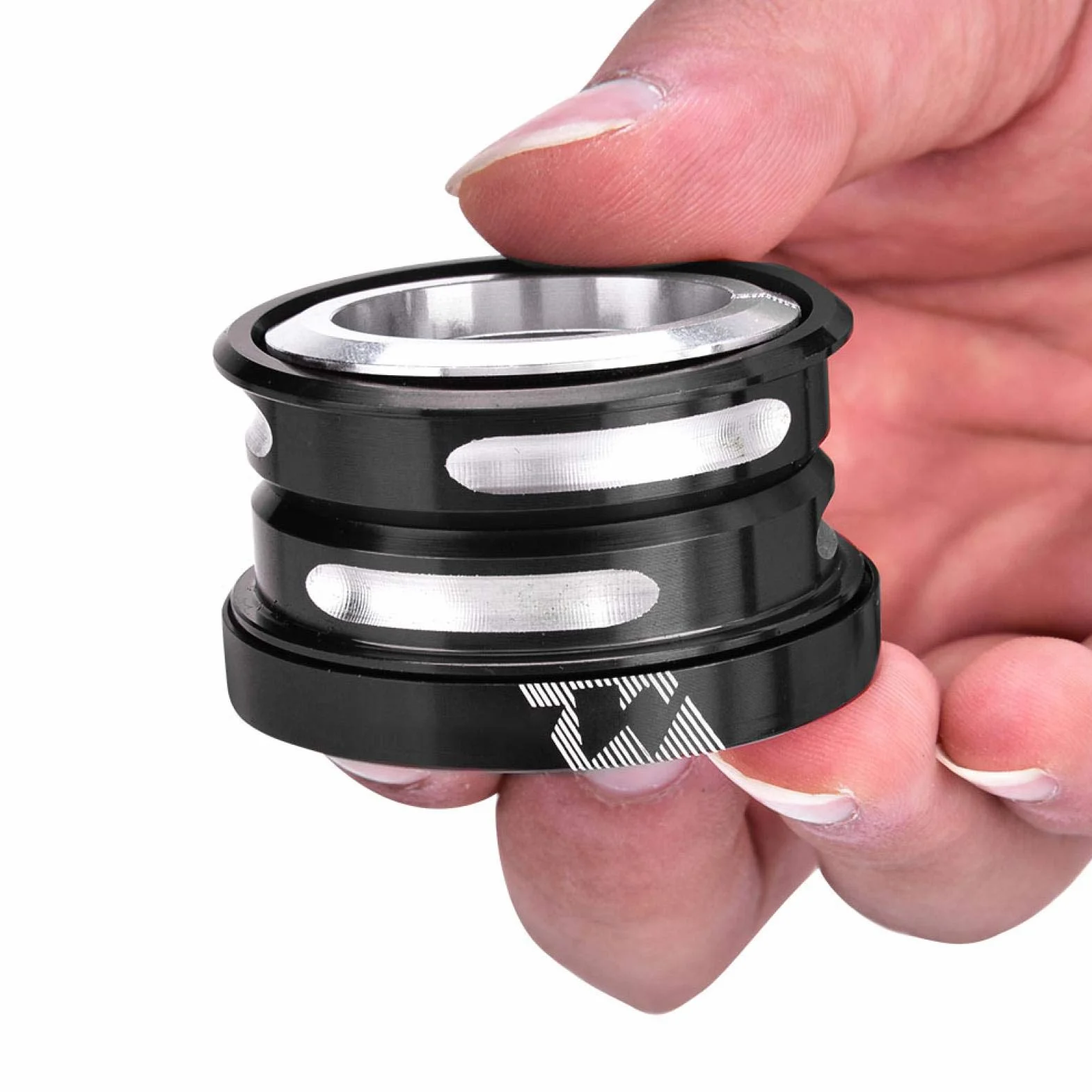 Keenso Łożyska zestaw słuchawkowy rowerowy, uniwersalny 44 mm stop aluminium zestaw słuchawkowy łożyska rower galwanizacja wewnętrzna uszczelnione łożysko zestaw słuchawkowy do przedniego widelca 28,6 mm (czarny)