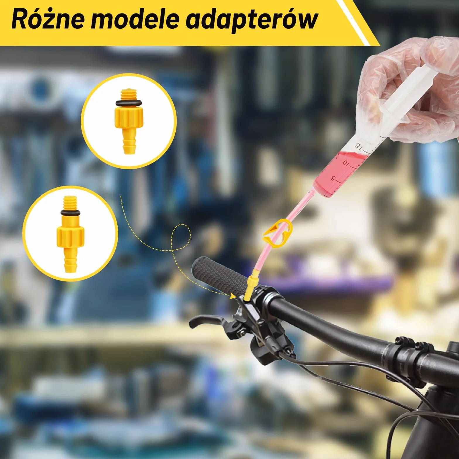 Zestaw do odpowietrzania hamulców SHIMANO TEKTRO MAGURA hydrauliczne tarczowe 120 ML Mineralny Płyn Hamulcowy Przezroczysty Lejek