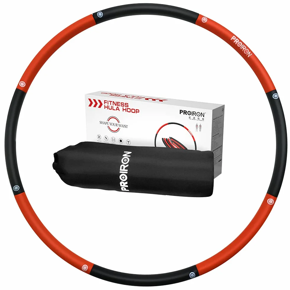 PROIRON Hula Hoop Weighted Ćwiczenia Hula Hoop dla dorosłych Dzieci Początkujący Wyściełane pianką 1,2 kg / 1,8 kg 73-98 cm Szeroki Sport Odpinany Hula Hoop